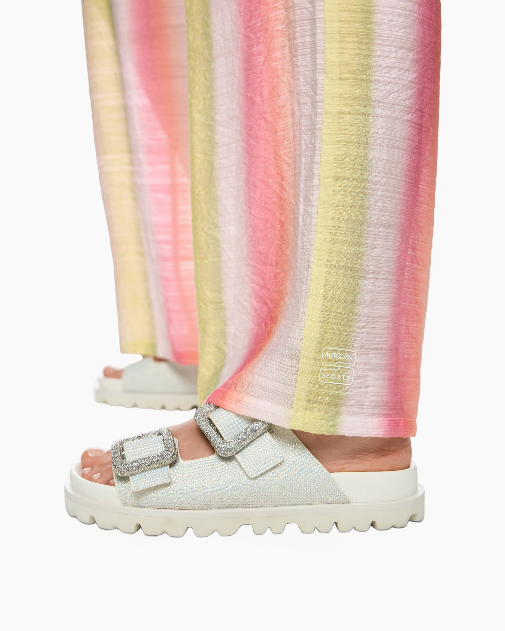 sandalen, slides, glitter, twee gesp, leerloos