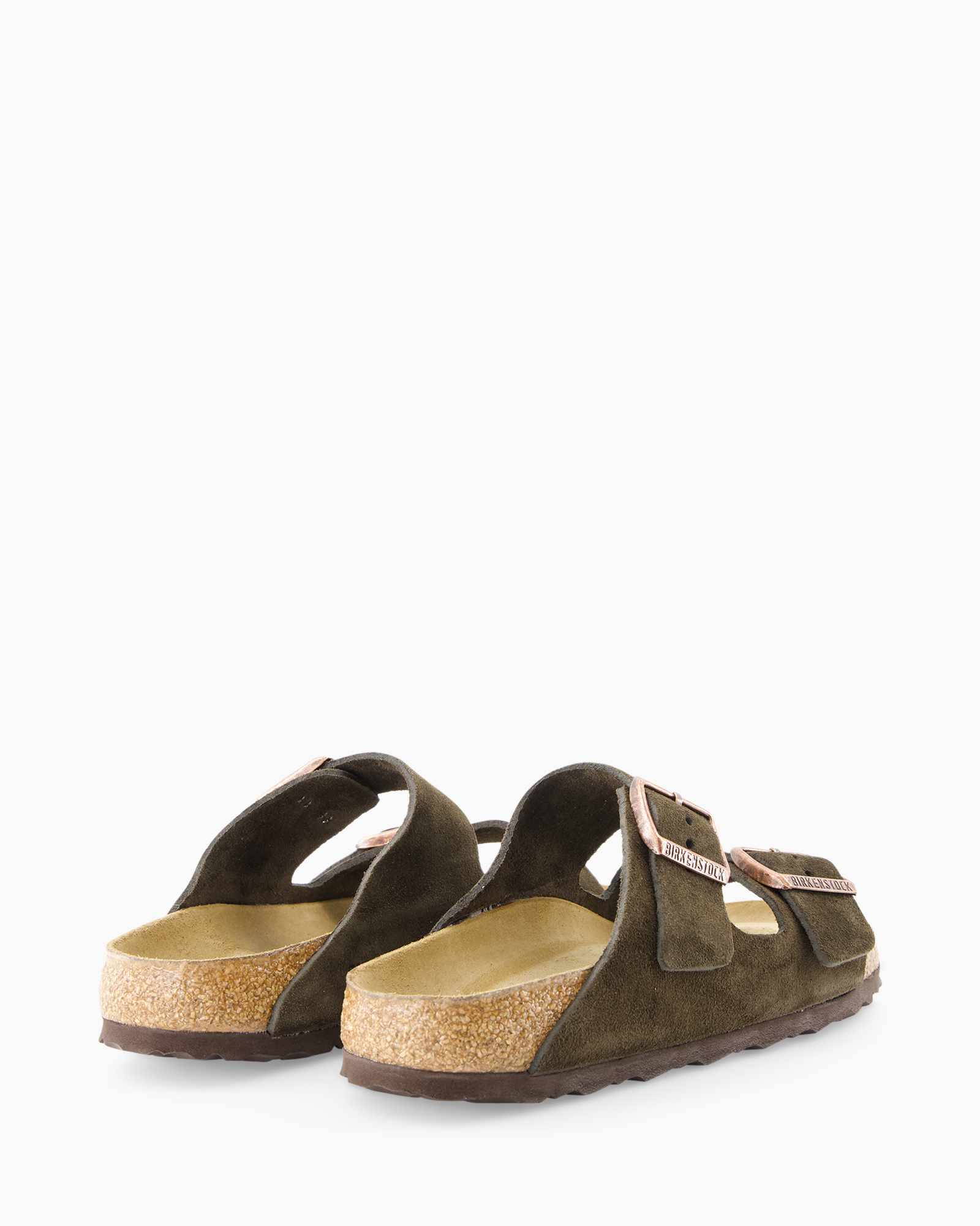 sandalen, open-toe, groen, suède, kurkzool