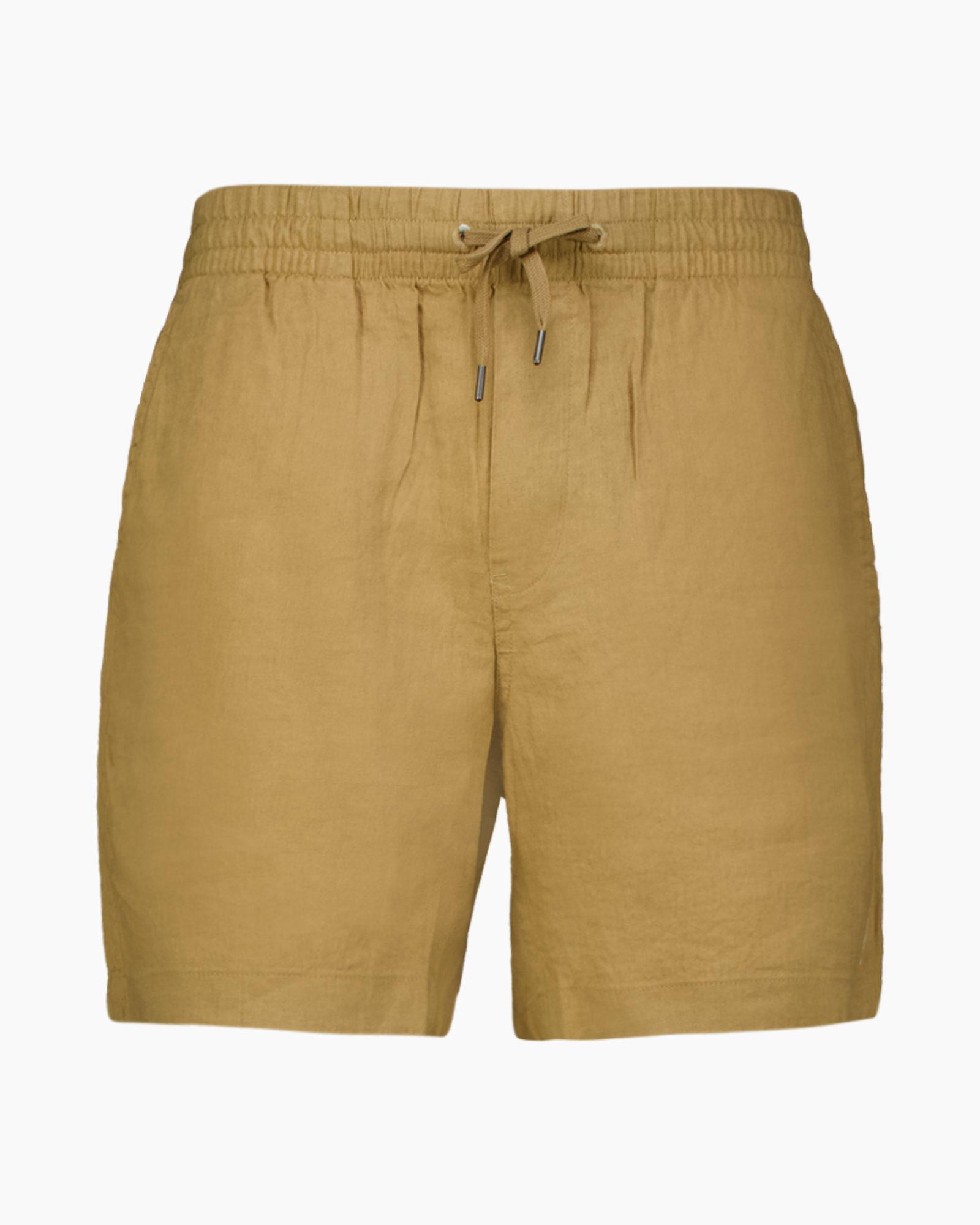 shorts, linnen, trekkoord, elastische taille, effen/effen