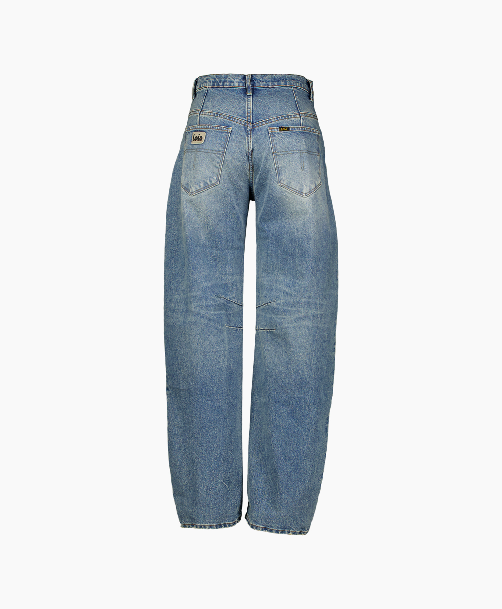 spijkerbroek, denim, blauw, rechte pijp, versleten