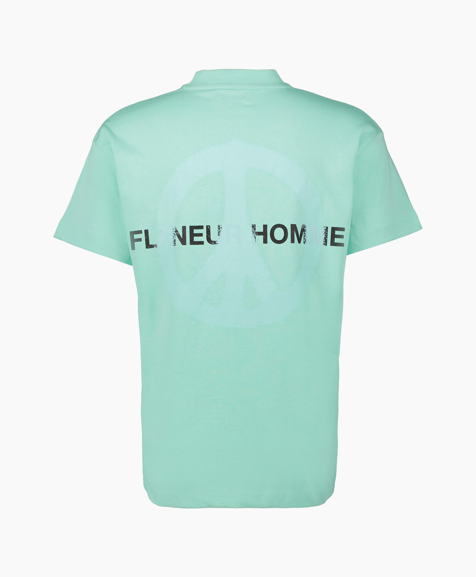 Flaneur Homme T-shirt Korte Mouw Peace T-shirt turquoise