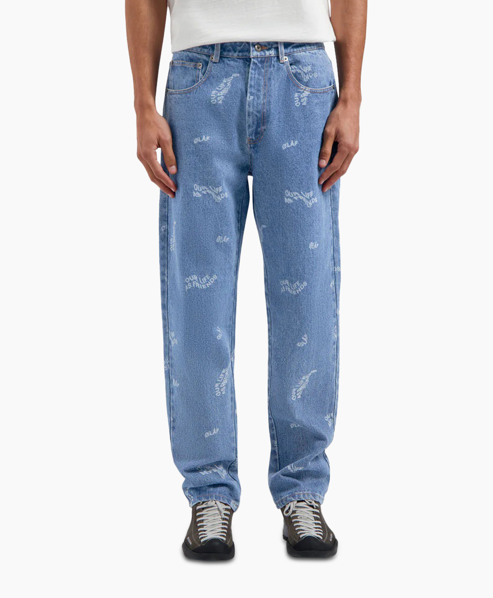 Jeans Wavy Aop Denim Blauw