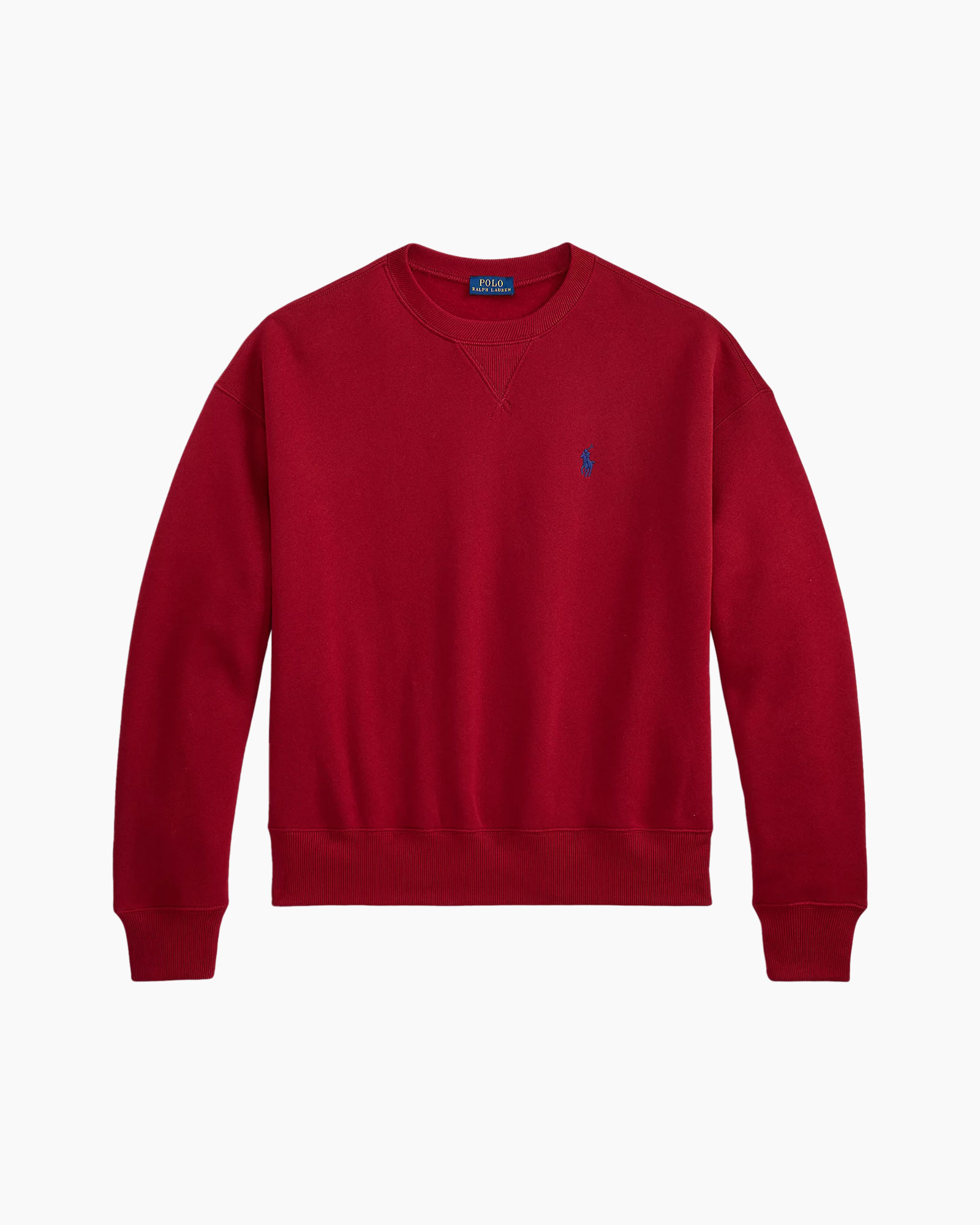 trui, rood, kraagloze bont?, lang_sleeve, logo klein