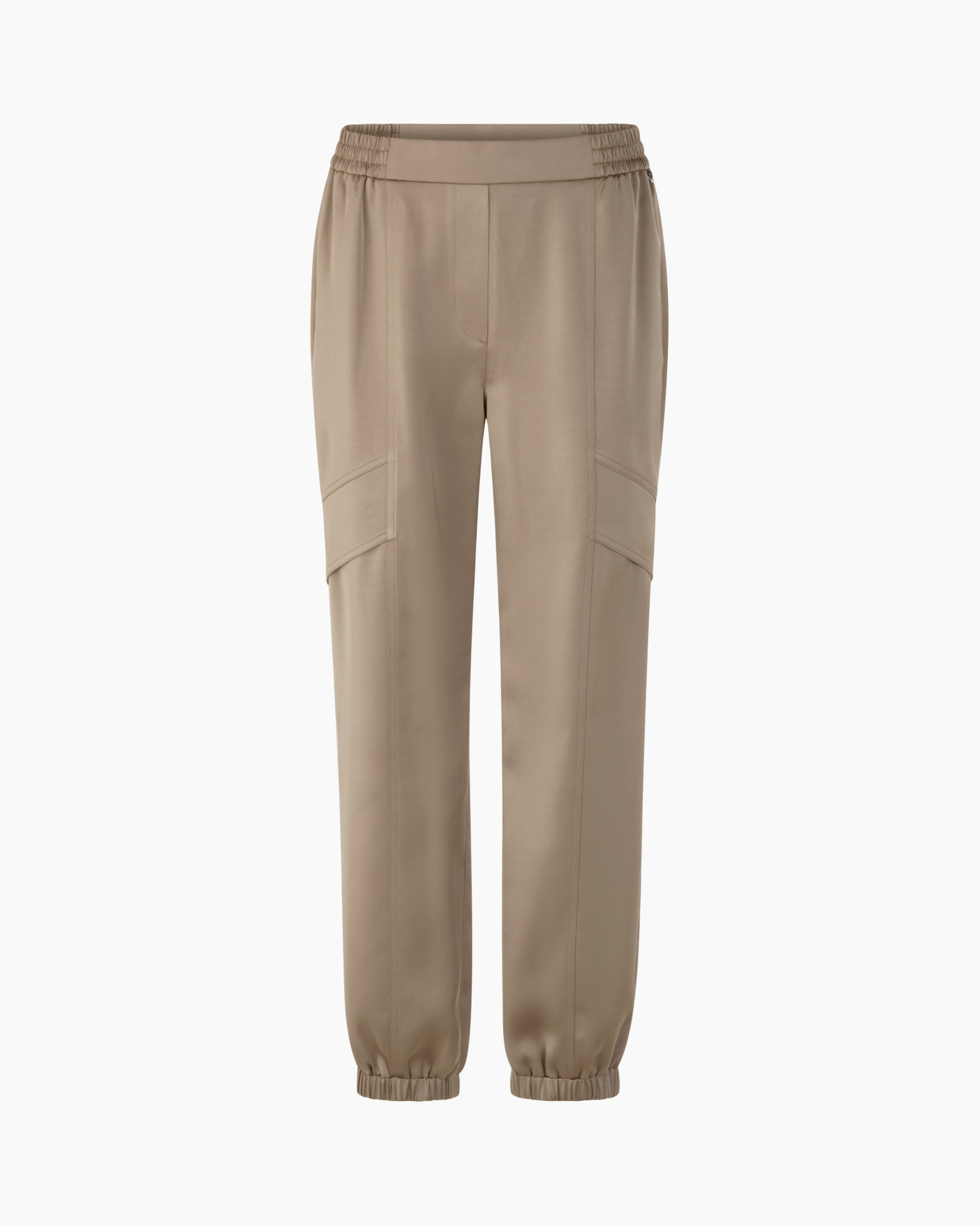 broek, cargo broek, slim, elastische tailleband, beige