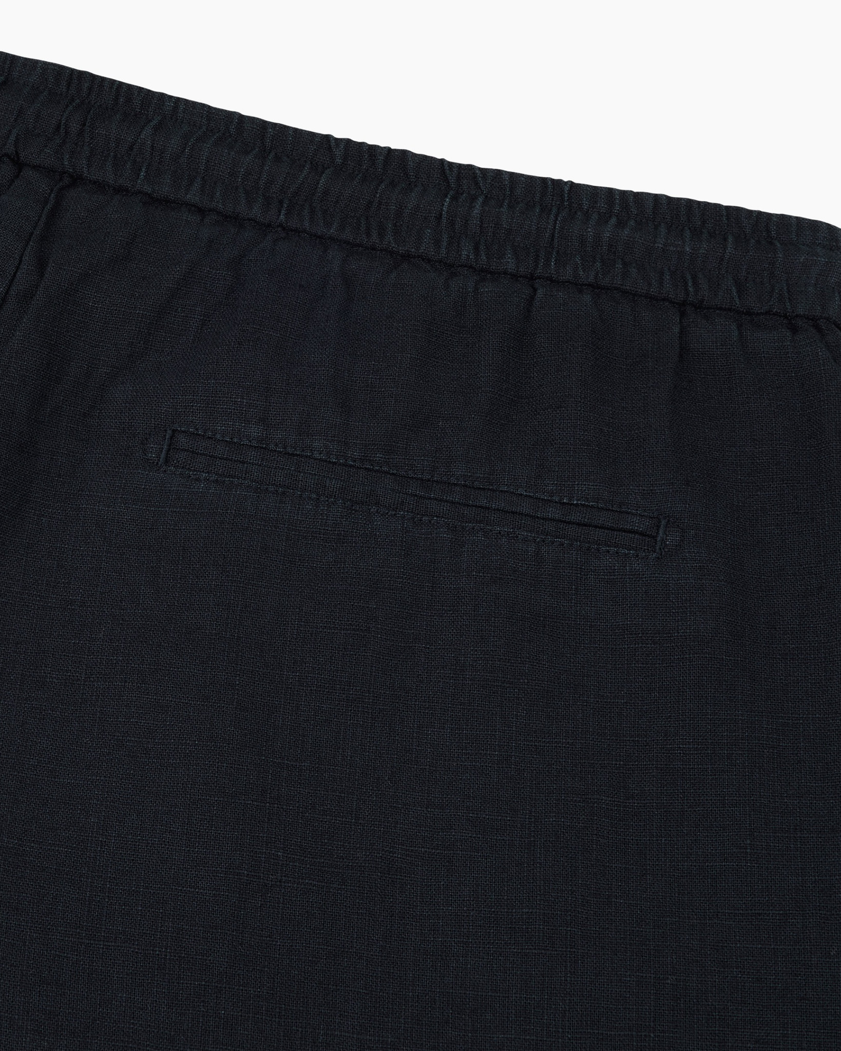 shorts, vouwkoord, zwart, linnen, linnenmix