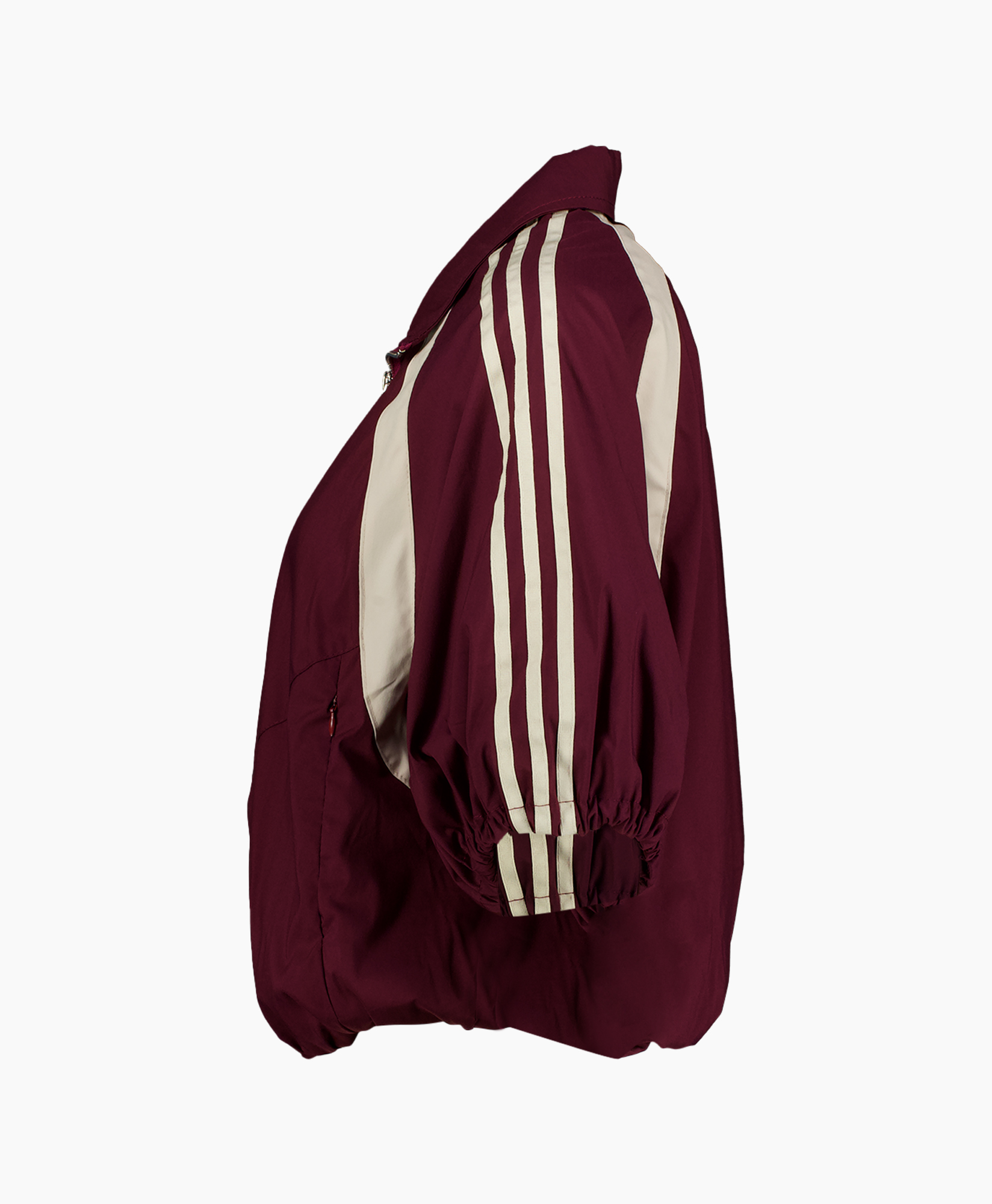 jasjak, windbreaker, maroon, strepen, athletisch