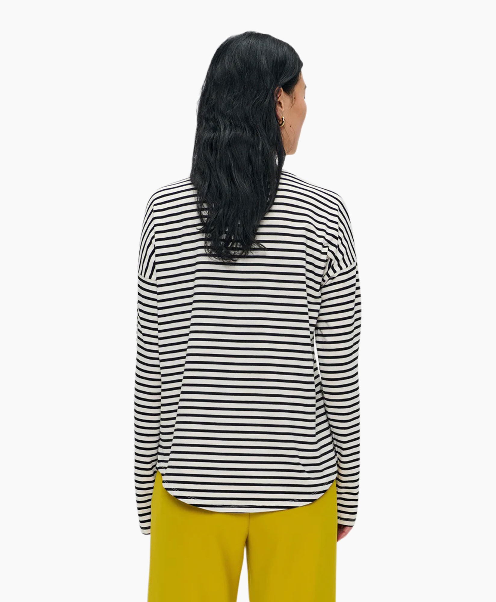 Top & T-shirt Long Sleeve Stripe Zwart
