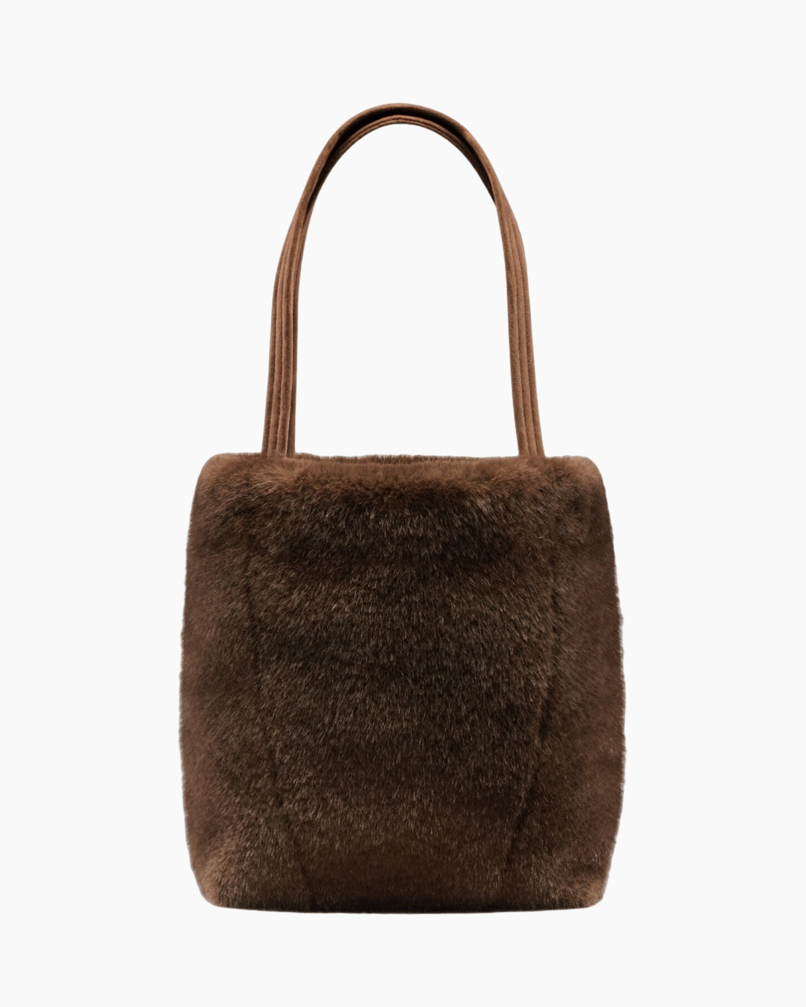 tas, vacht, bruin, tas, handtas