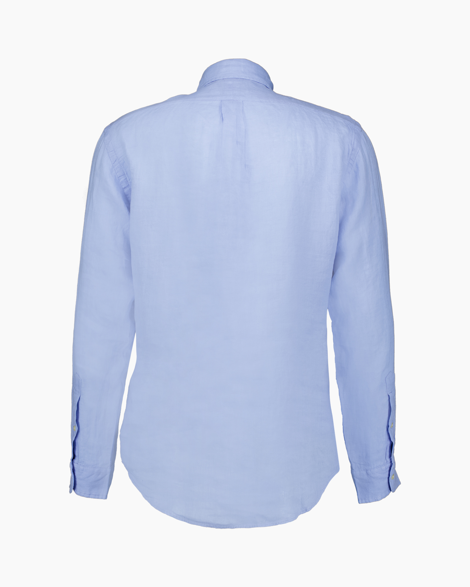 button-up, long-sleeve, powder-blue, cotton, logo-embossed