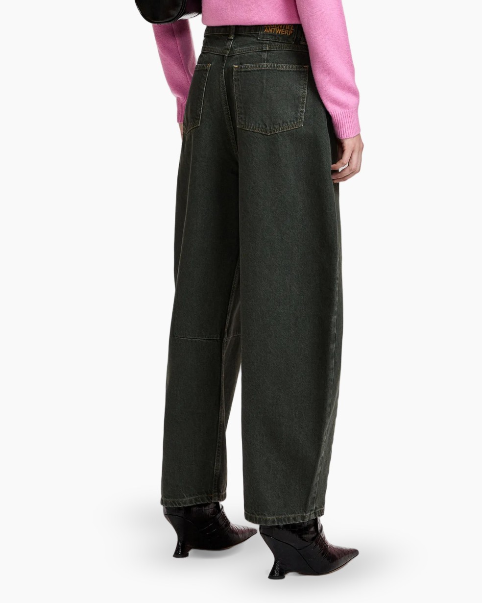 broeken, jeans, wijd uitlopers, donker was, machinewasbaar