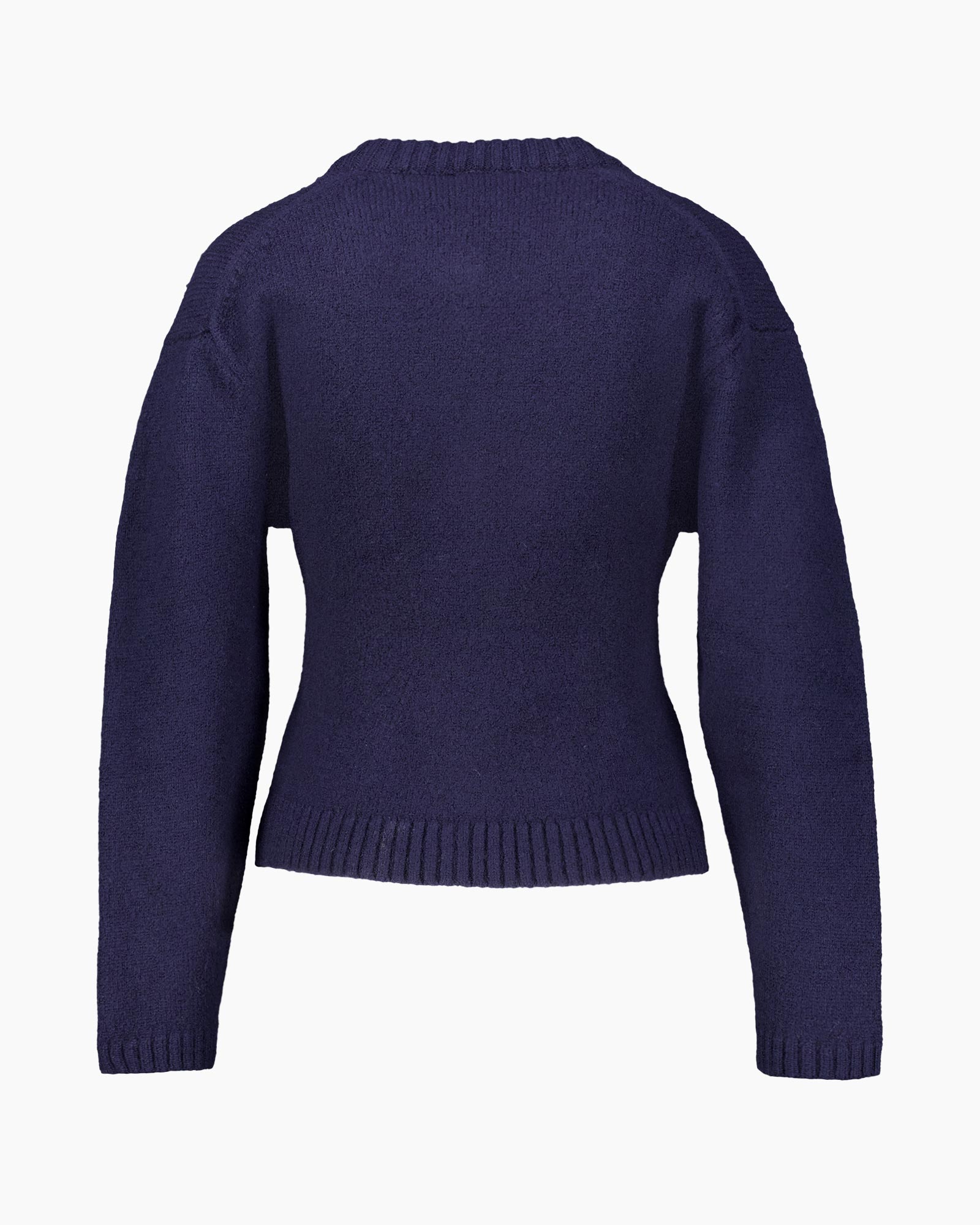 cardigan, breiptrui, enkelrij, mouwlang, marineblauw