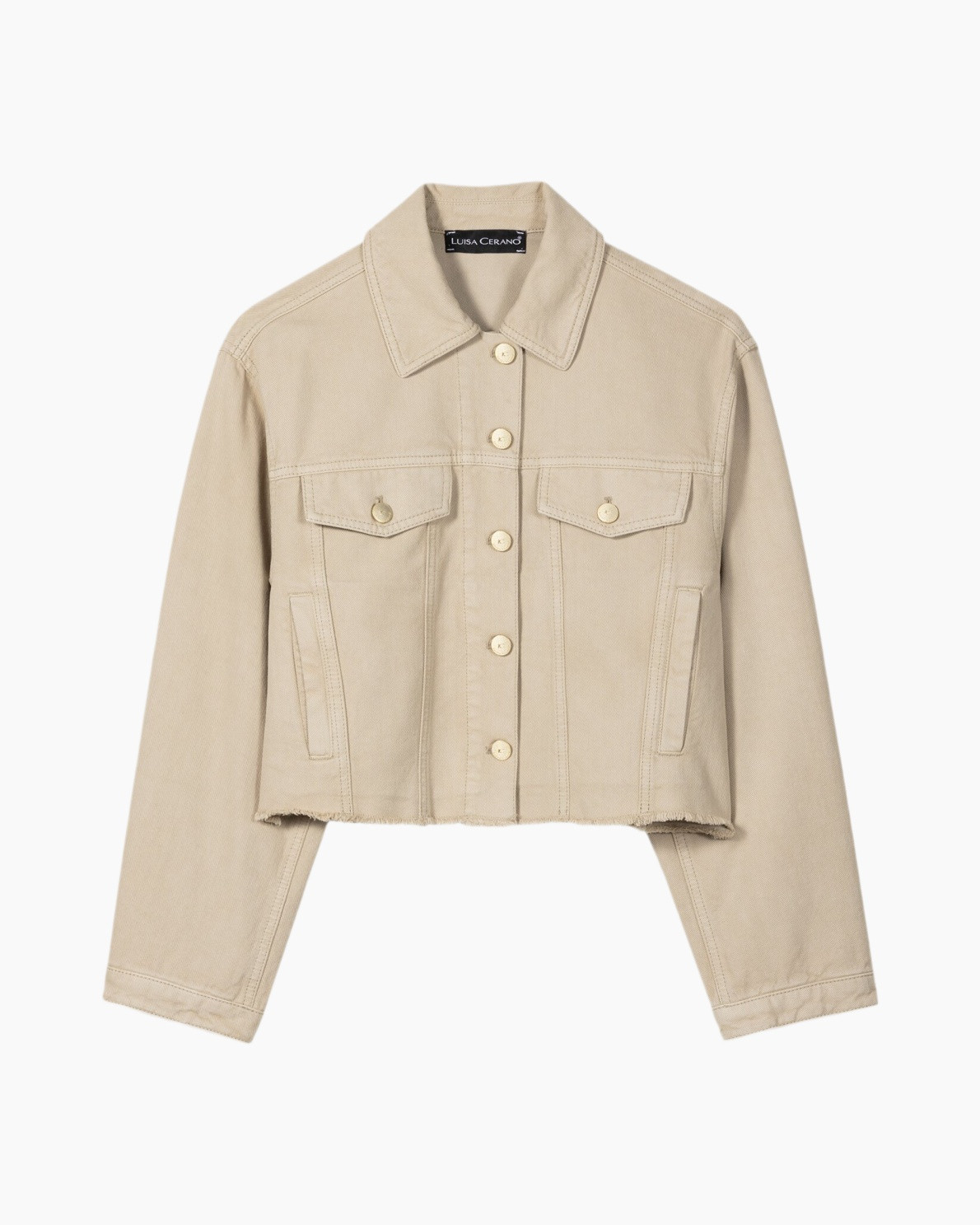 jacket, denim, beige, button-down, pocketed
