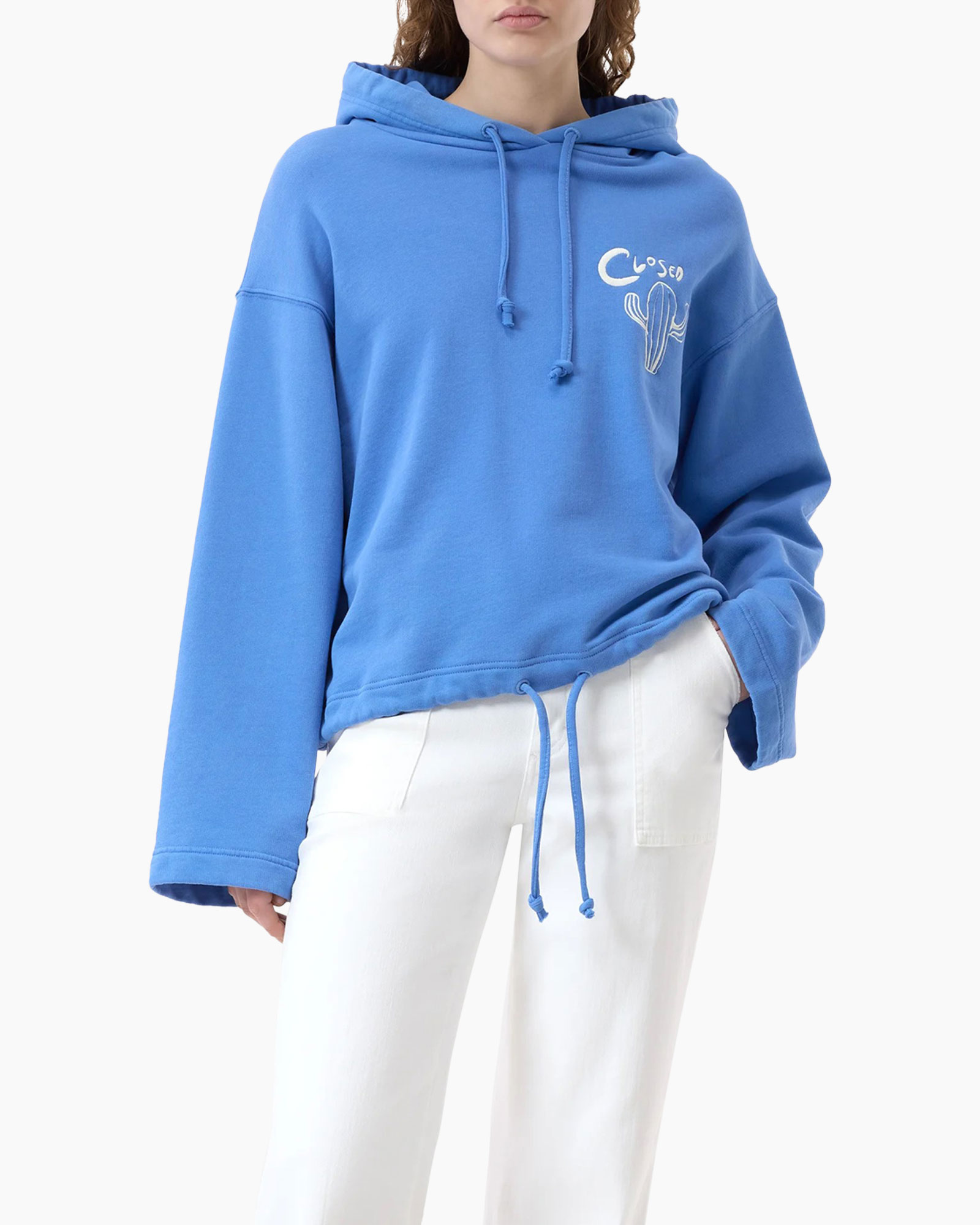 Hoodie Embroidered Hoodie Blauw