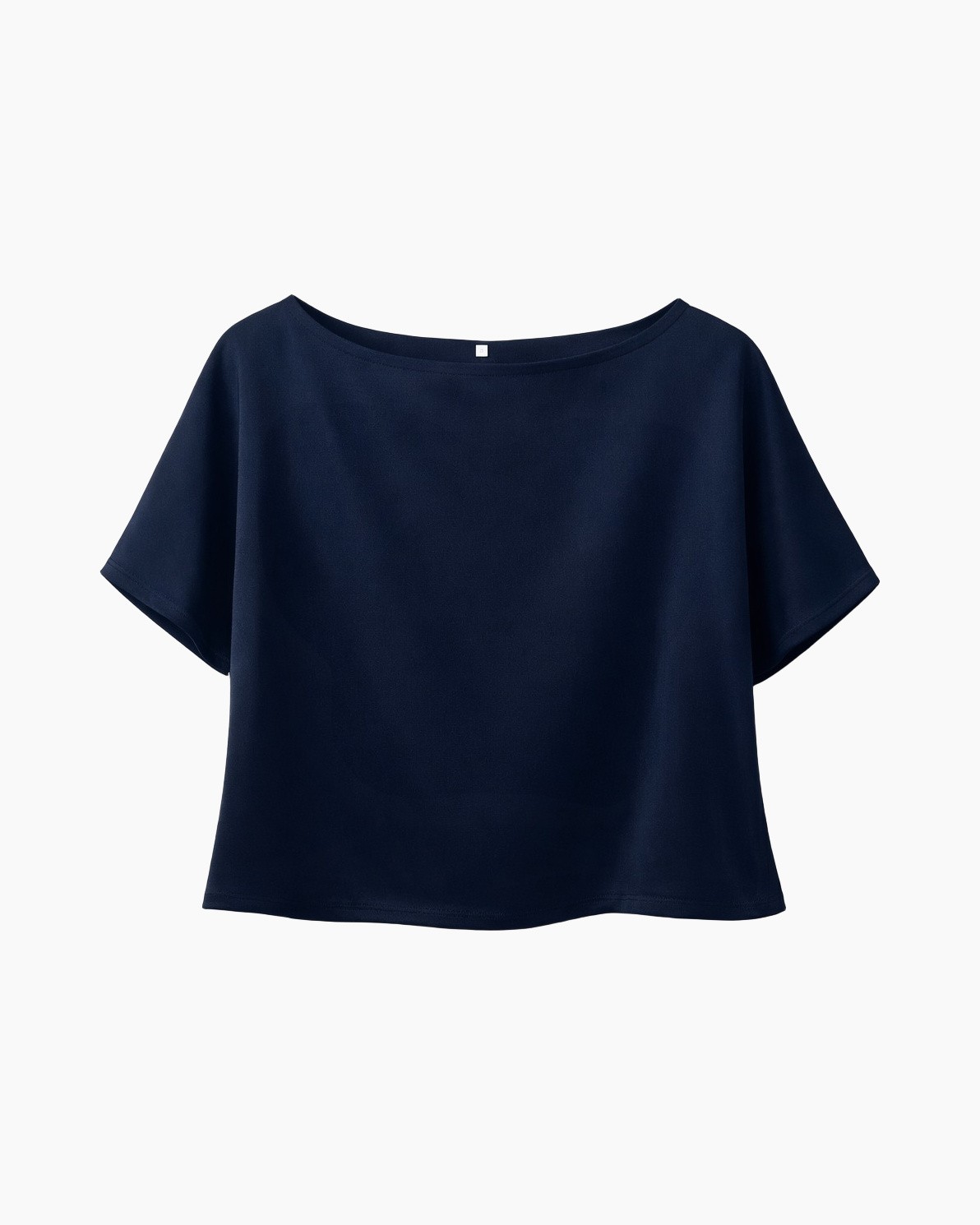 top, blouse, mouwloos, marineblauw, egale kleur