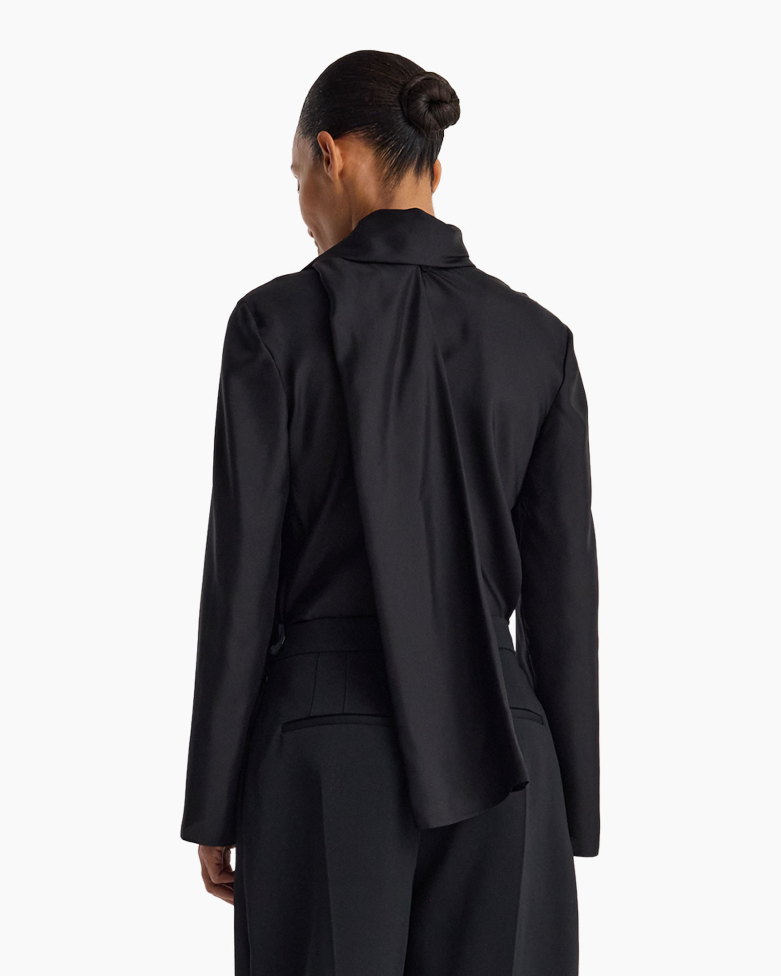 blazer, zwart, lange mouwen, kraag, jersey-achtig materiaal
