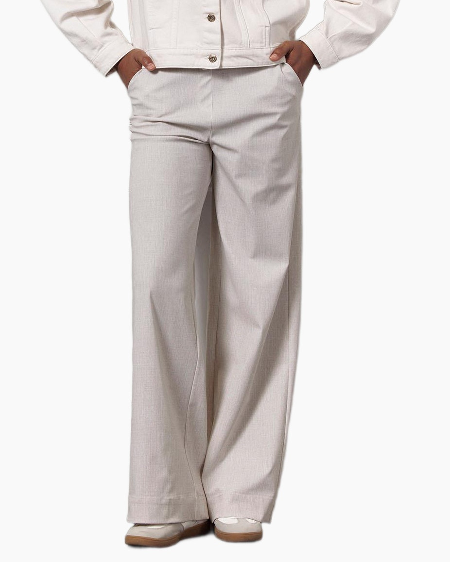 Broek Lexie Linen Look Trousers Ecru