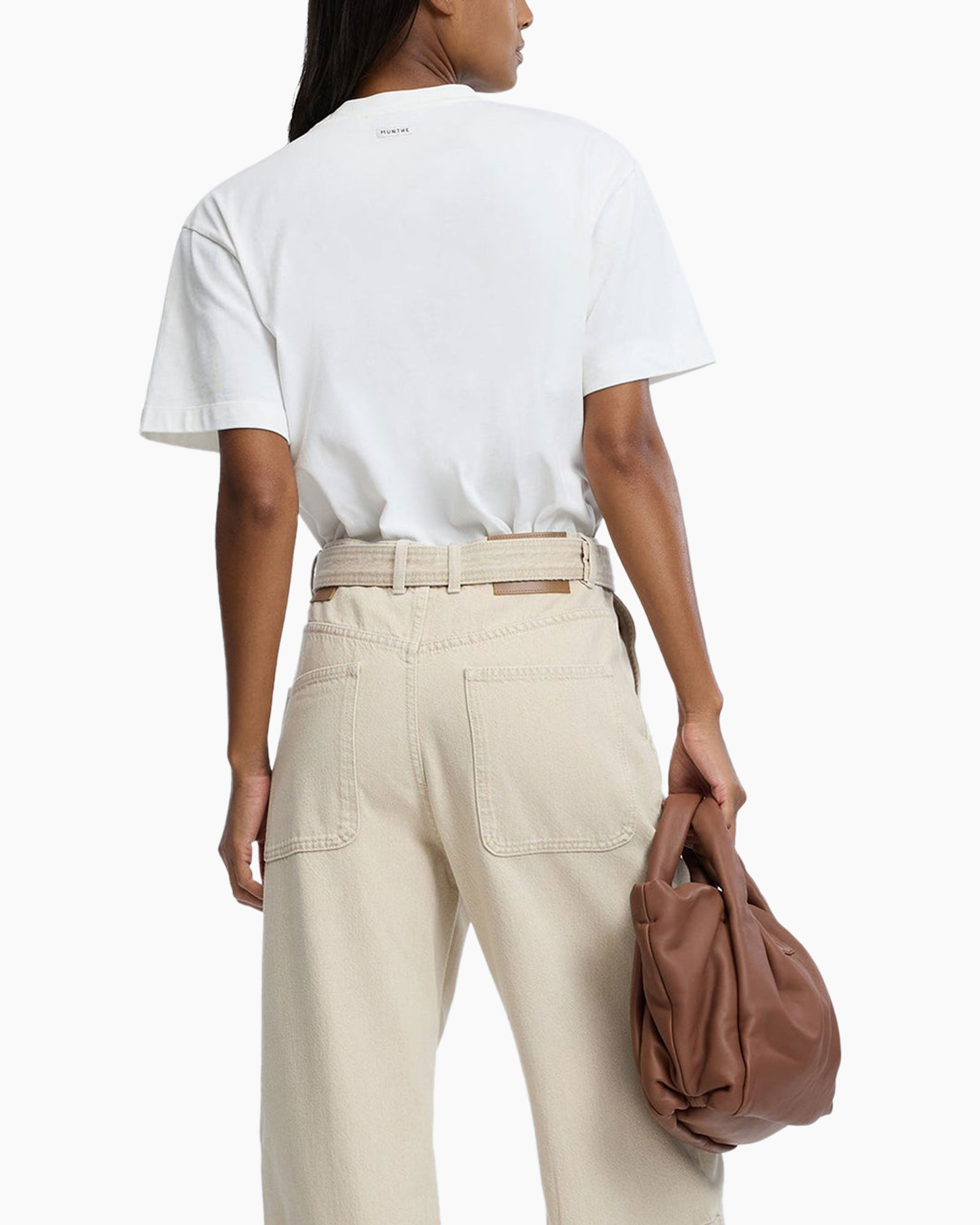 t-shirt, white, short-sleeve, embroidery, palm-leaf motif