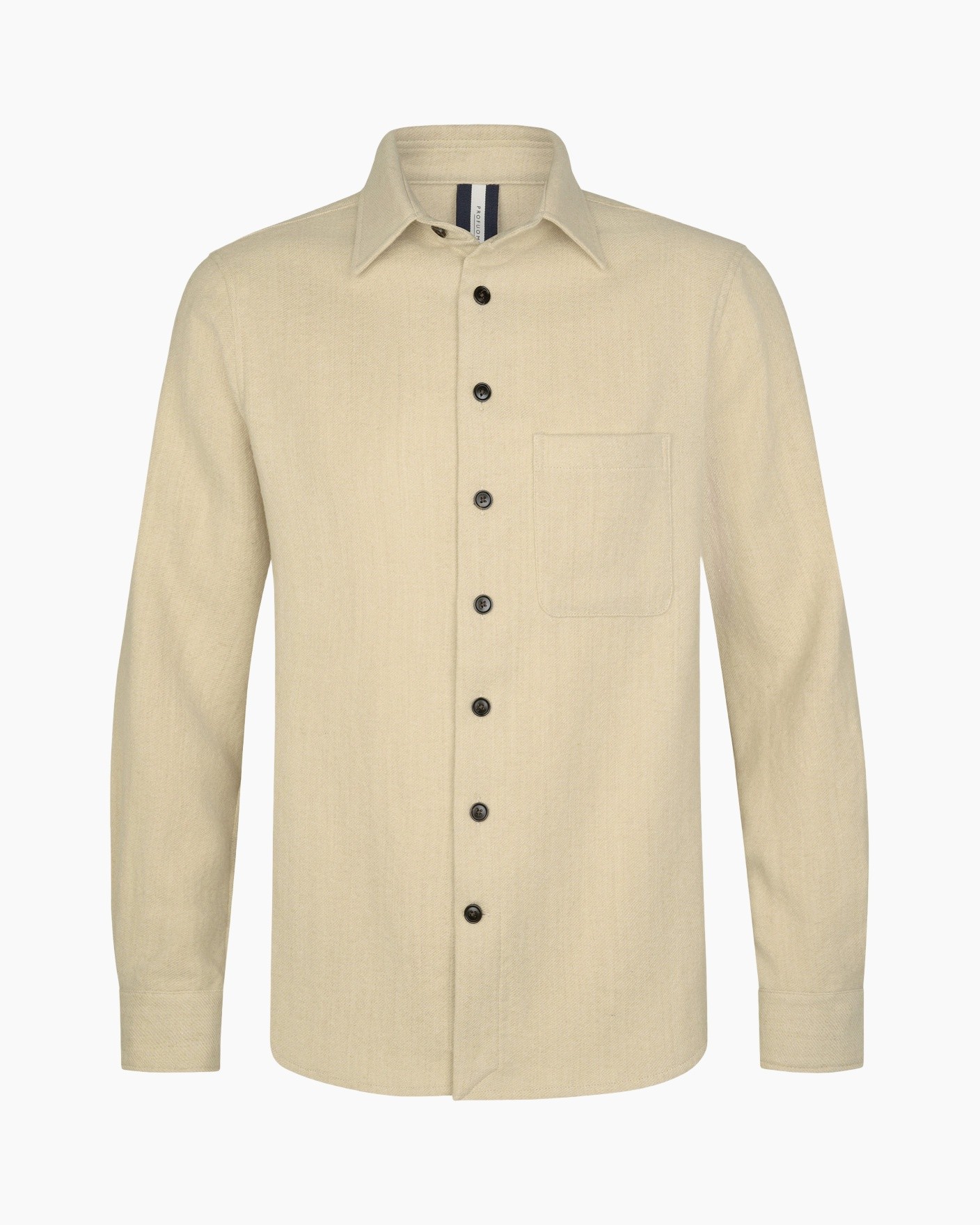 hemd, lange mouwen, beige, knopen, zak