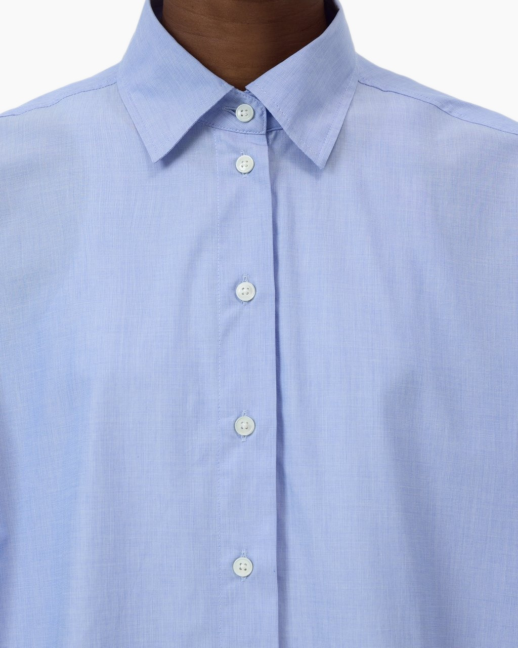 overhemd, knoopsluiting, kraag, lichtblauw, katoen mix
