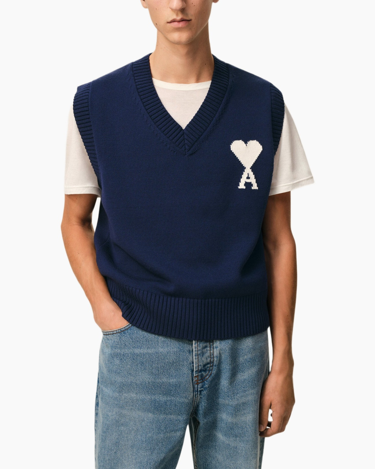 Vest, Jeans, Breigoed, Trui, Persoon