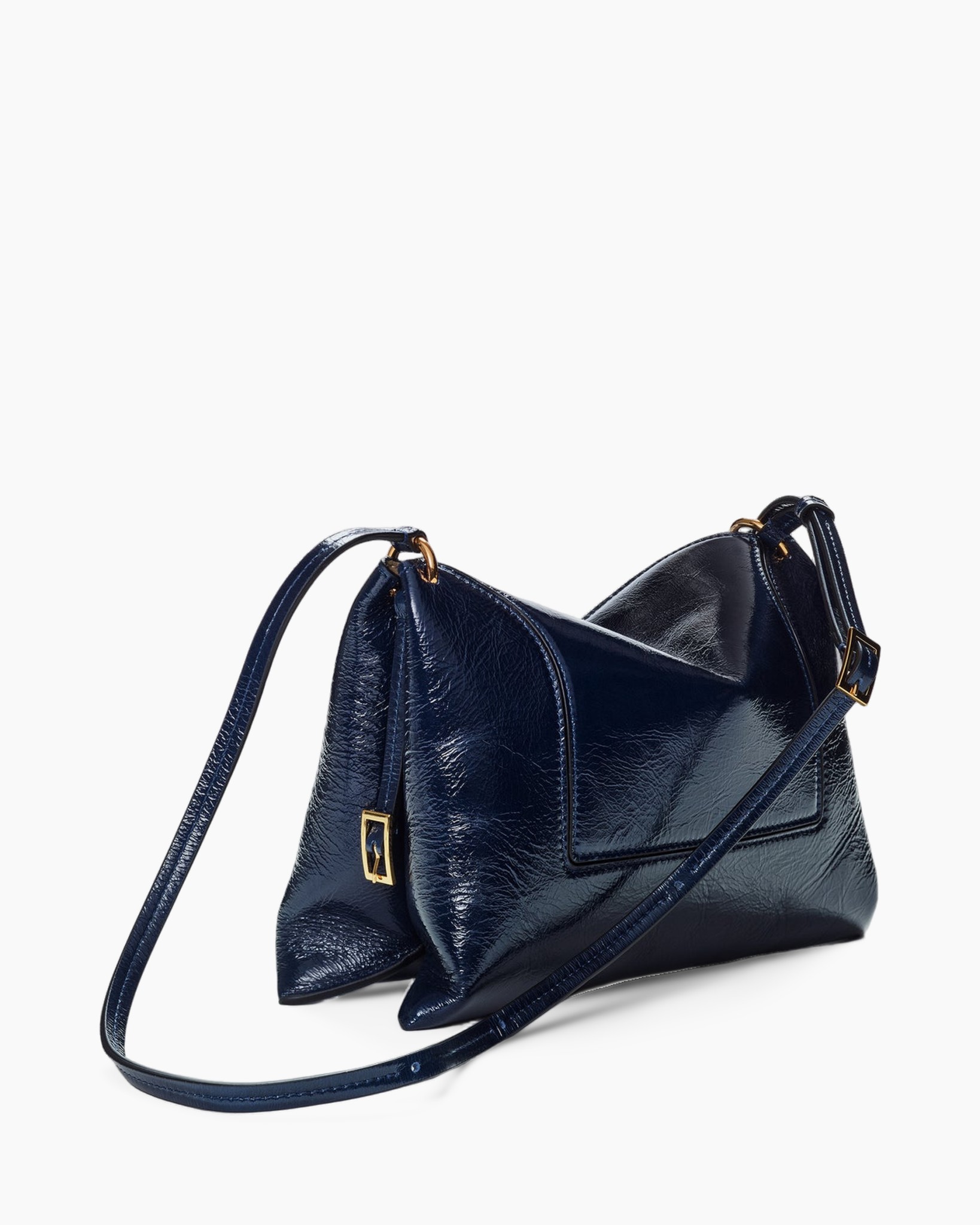 handtas, schoudertas, blauw, leer, crossbody