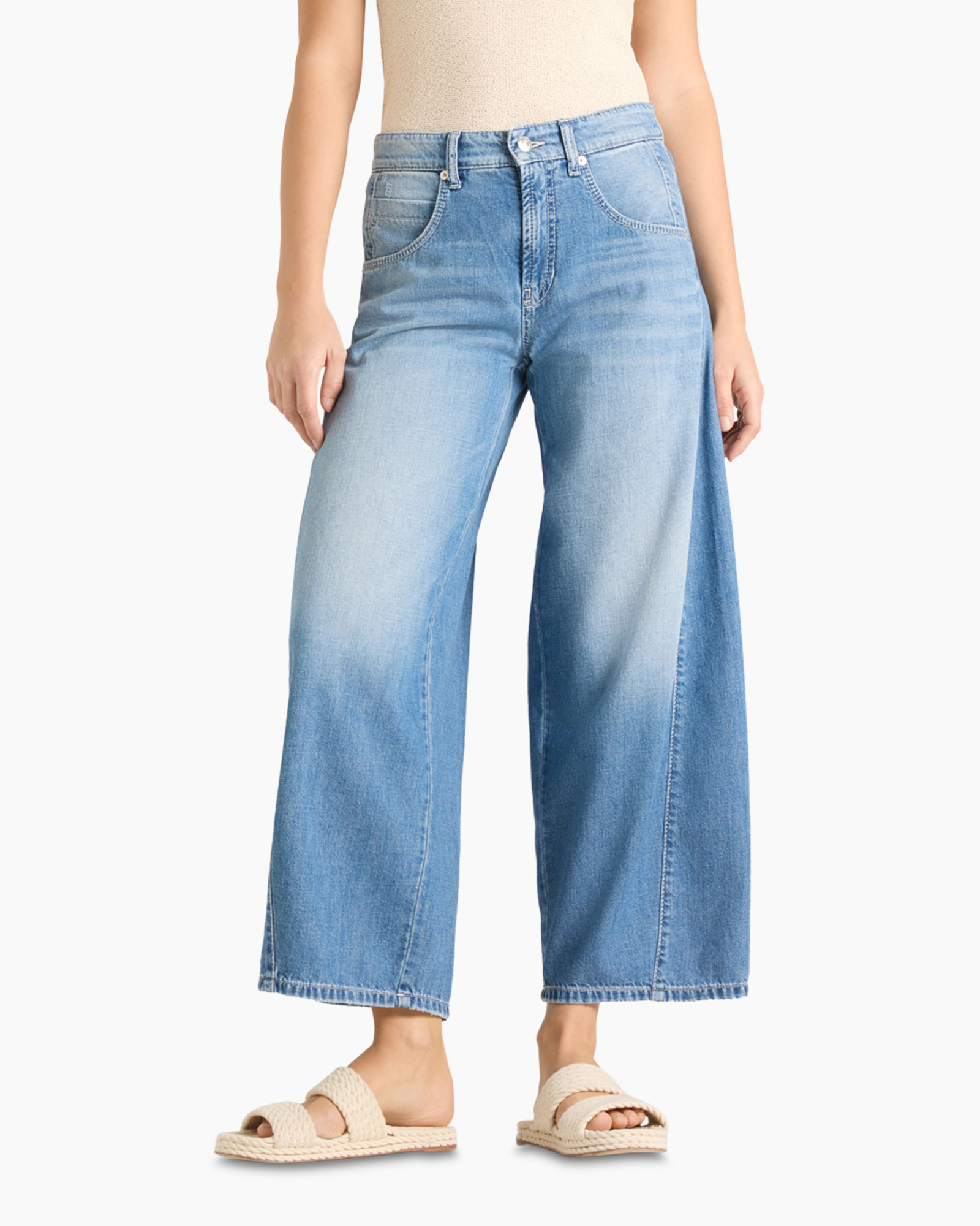 jeans, wide-leg, denim, light-wash, pants