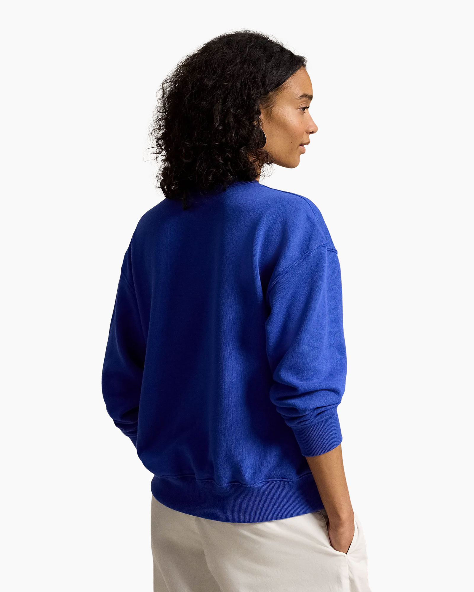 sweatshirt, blue, graphic, polo bear, casual