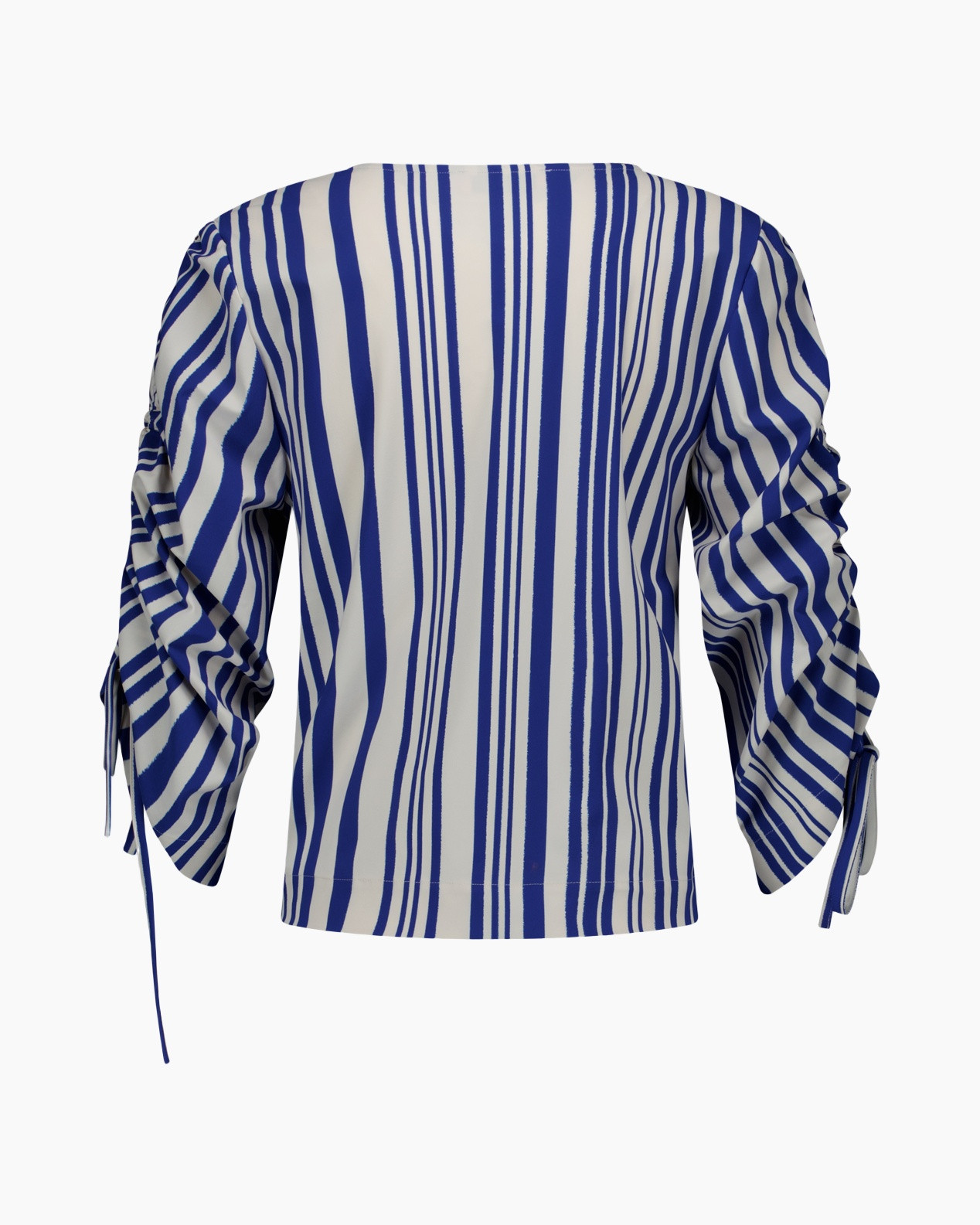 top gestreept, blauw wit, lange mouwen, gerimpelde mouwen, trui/overlay