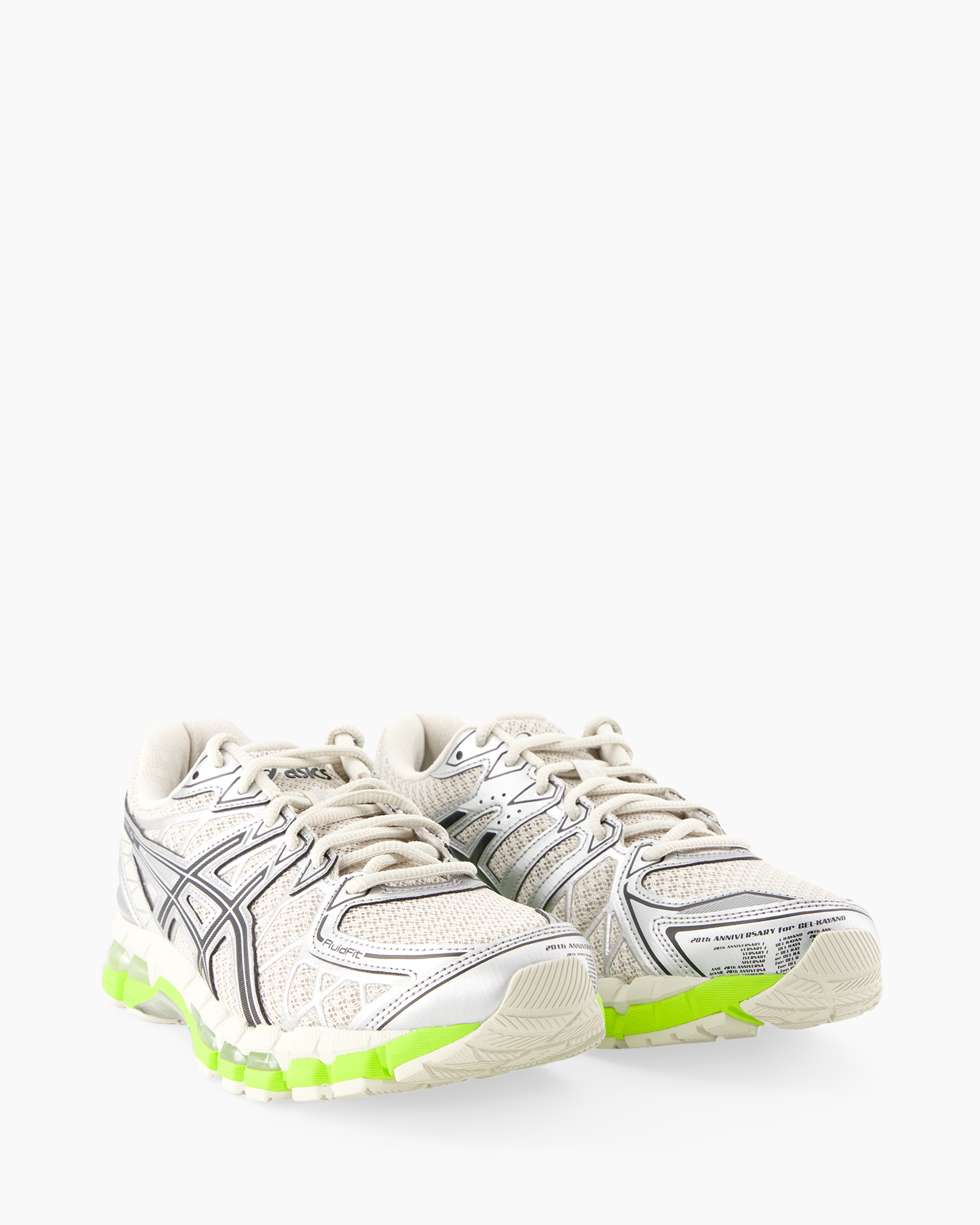 hardloopschoenen, sneaker, mesh bovenwerk, wit, neongroene zool