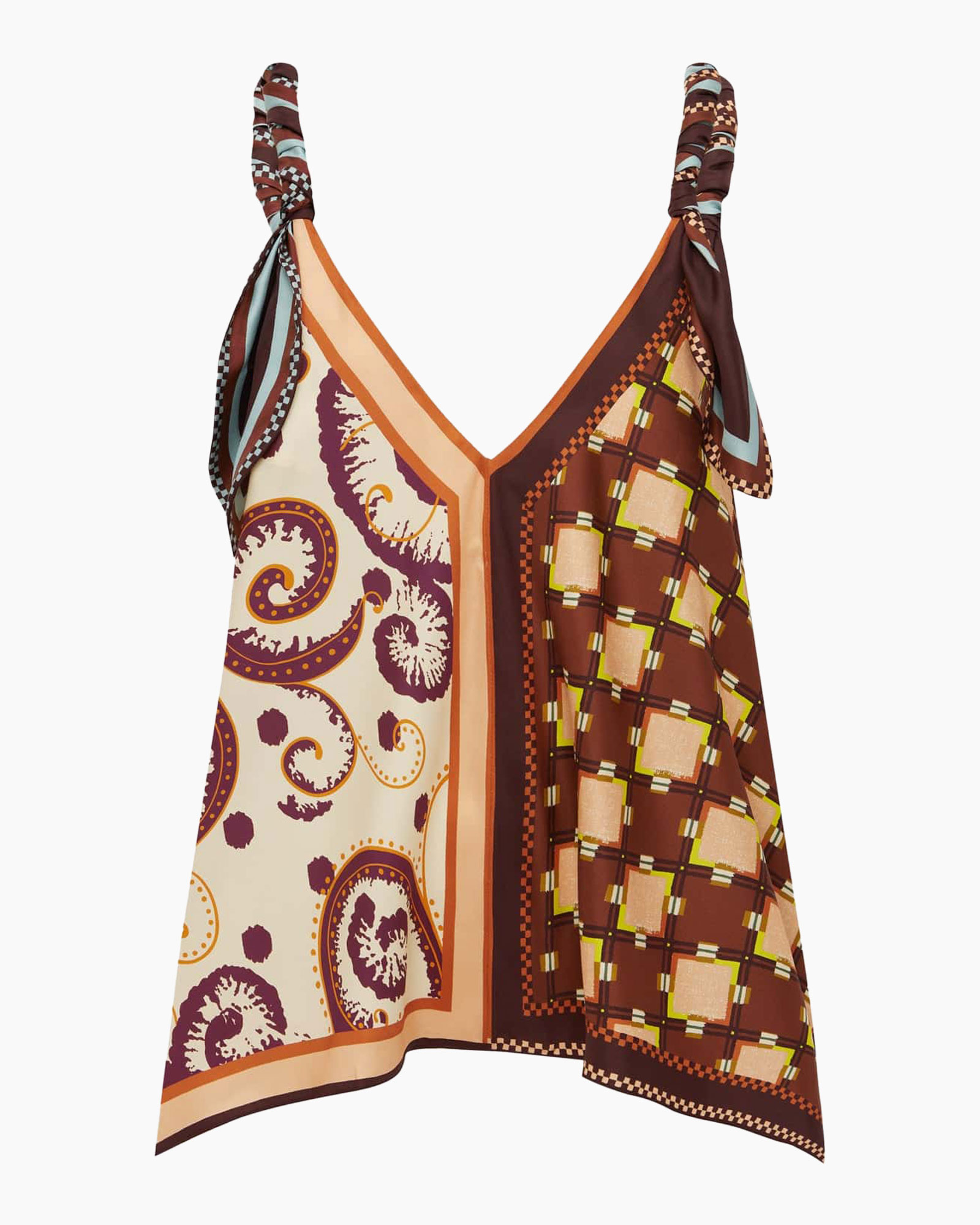 blouse, tanktop, patroontop, superstrop, multikleur