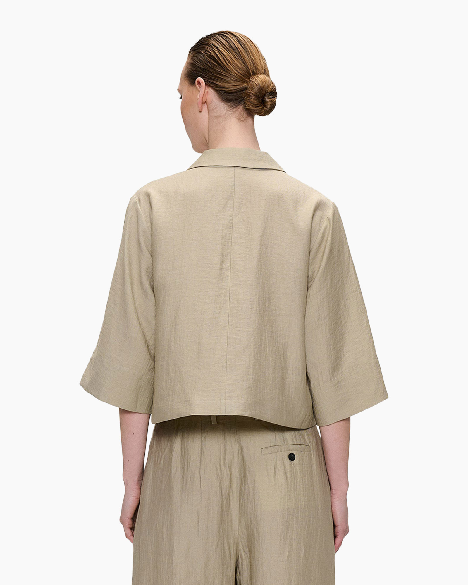 linen, beige, blazer, jacket, short-sleeve