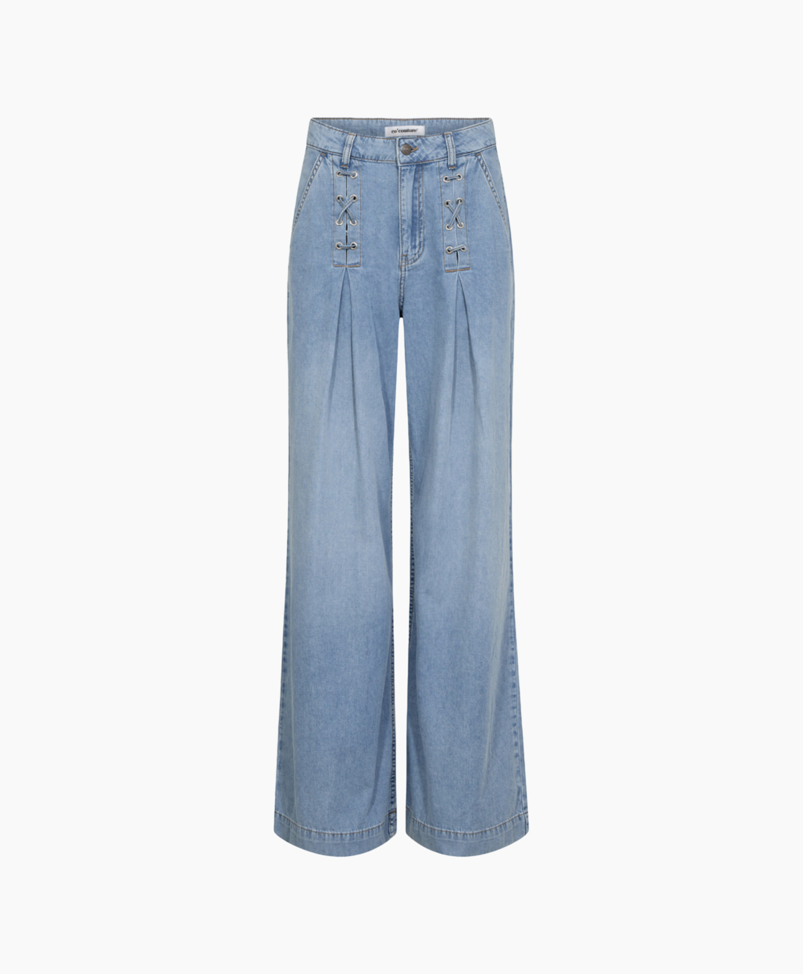 Jeans Cindy Eyelet Wide Blauw
