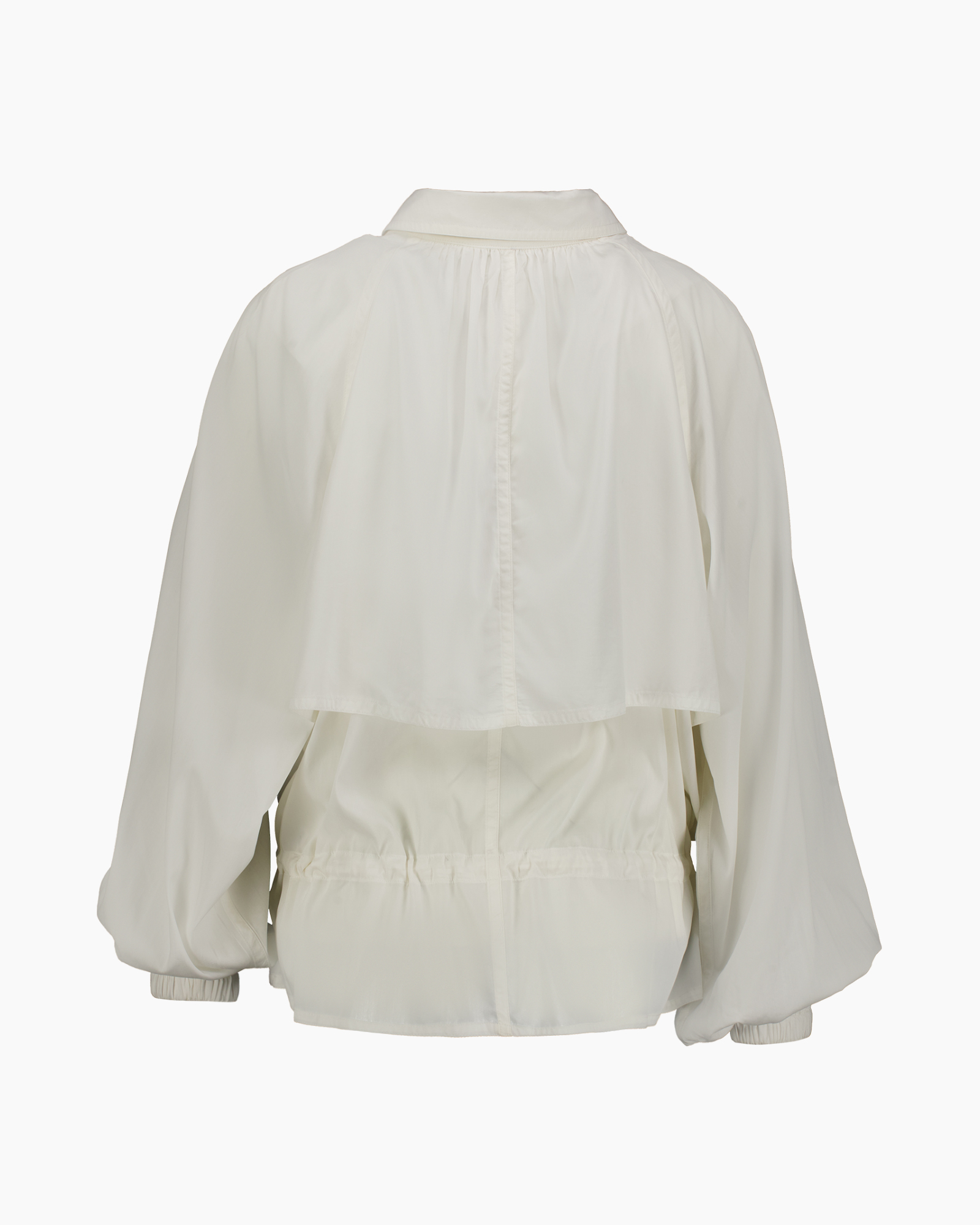 jacket, windbreaker, drawstring, collar, crepe