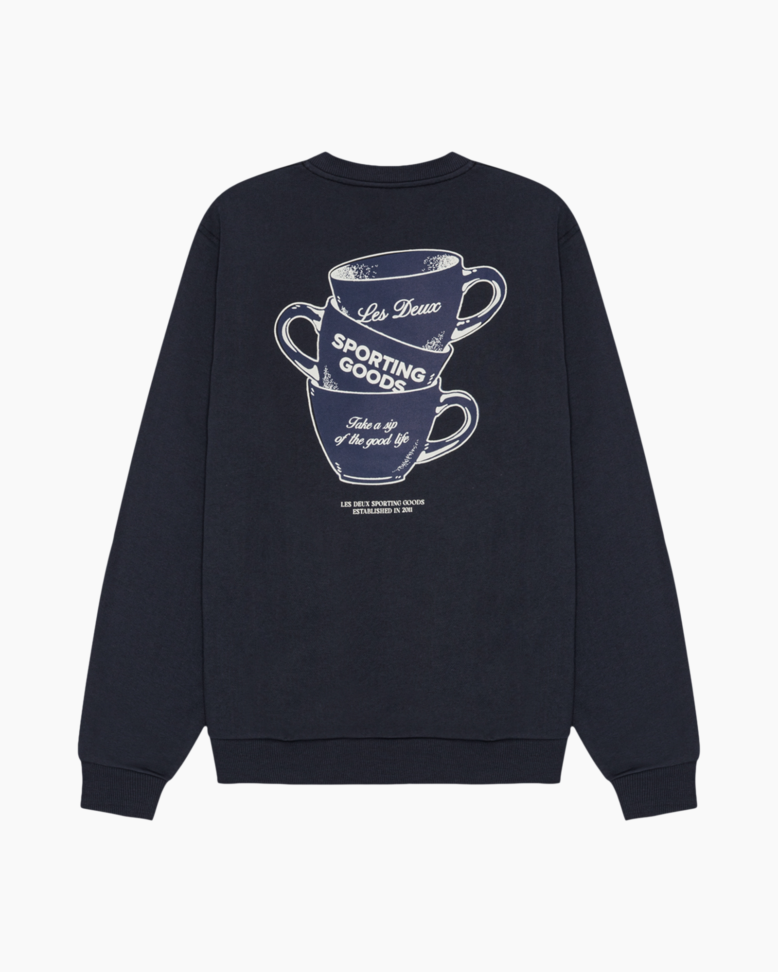 sweatshirt, grafisch, kopjes, gestapelde koppen, donkerblauw