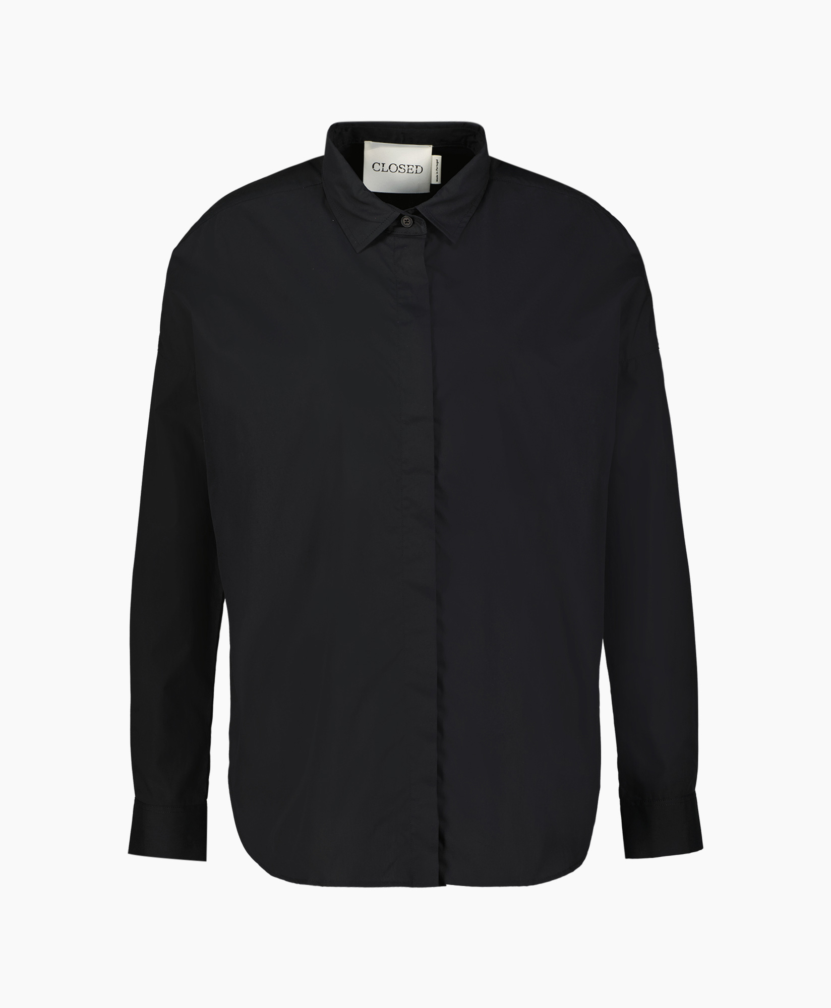 Closed Blouse Dropped Shoulder Blouse Zwart