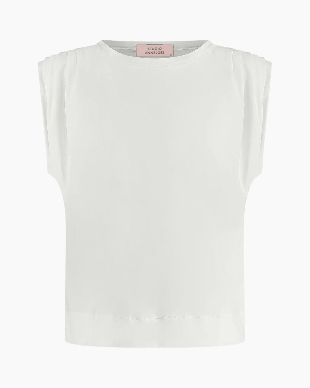 tanktop, zomerzonder mouw, wit, rond hals, zachte stof