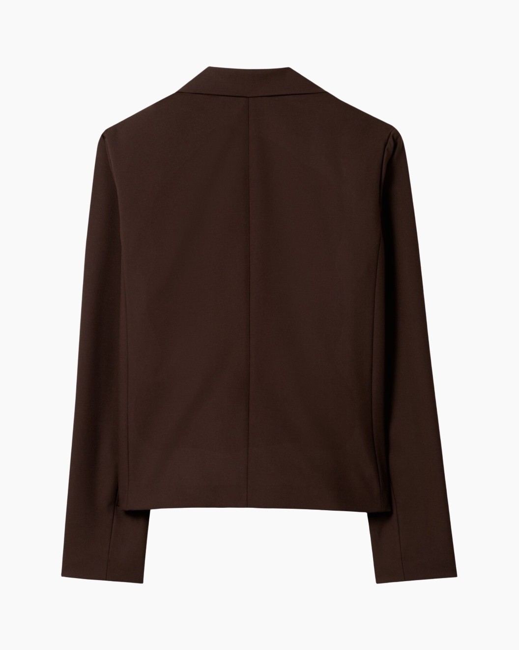 blazer, bruin, lange mouw, kraag, achterkant