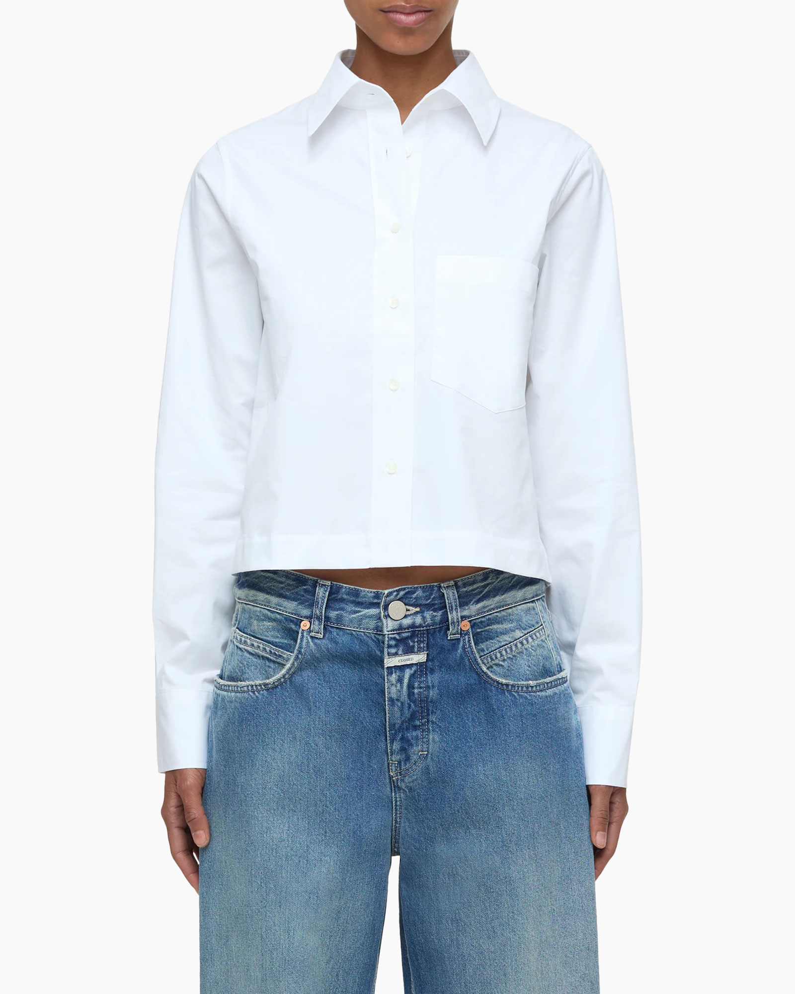 Blouse Cropped Classic Wit