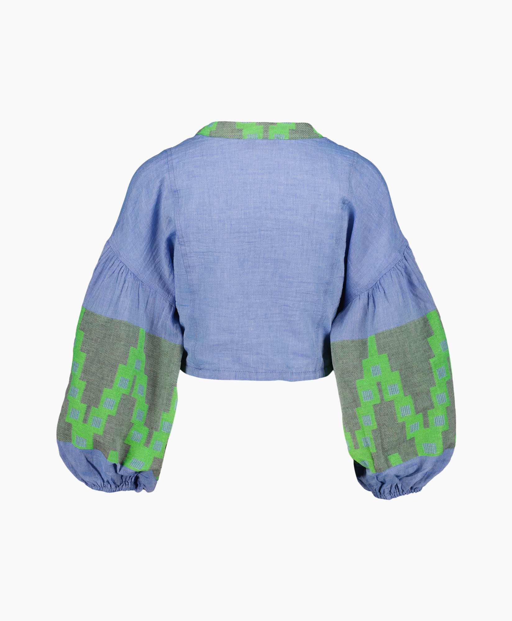 Devotion Blouse Zeolithos Blauw dessin