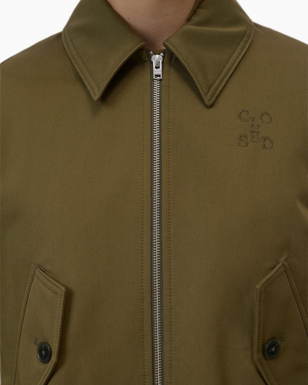 zipper, front-zip, collar, olive, coat-pocket