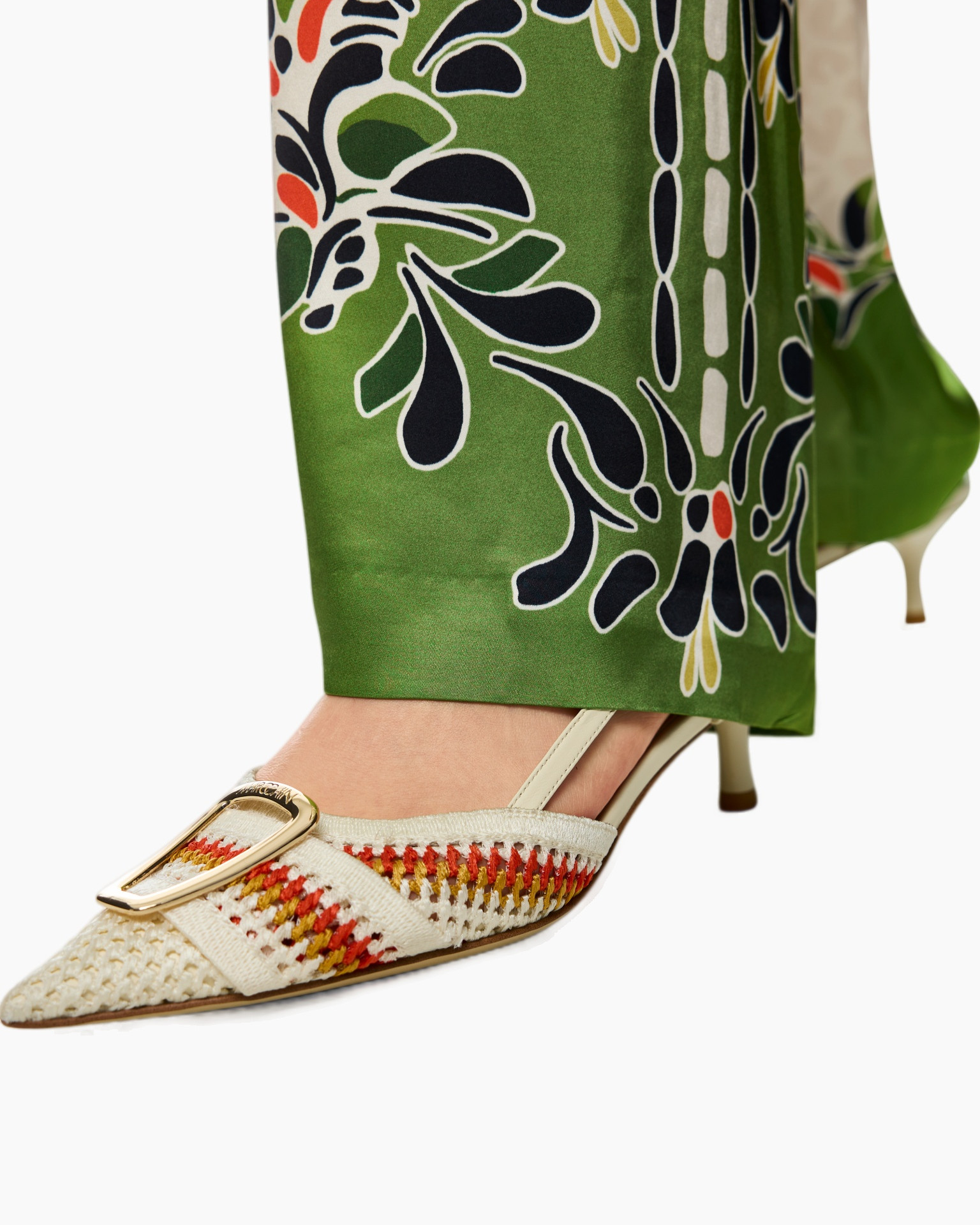 mule, pump, woven, buckle, heel