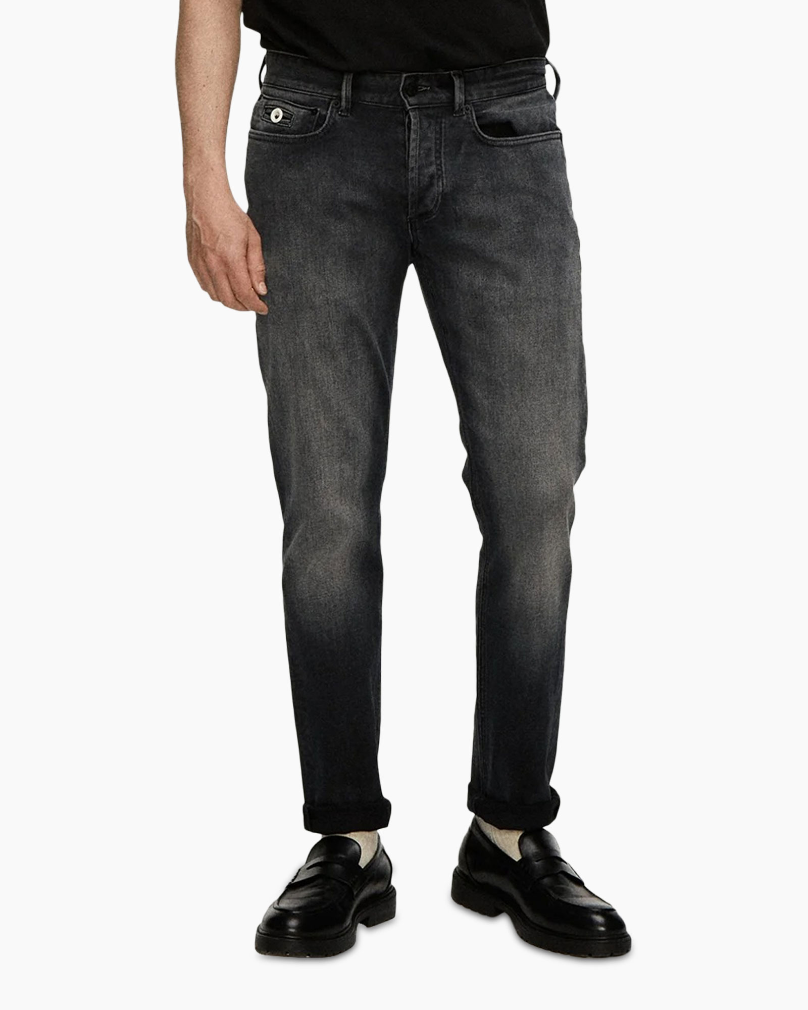 jeans, denim, slim fit, donkerwassen, zakdetails