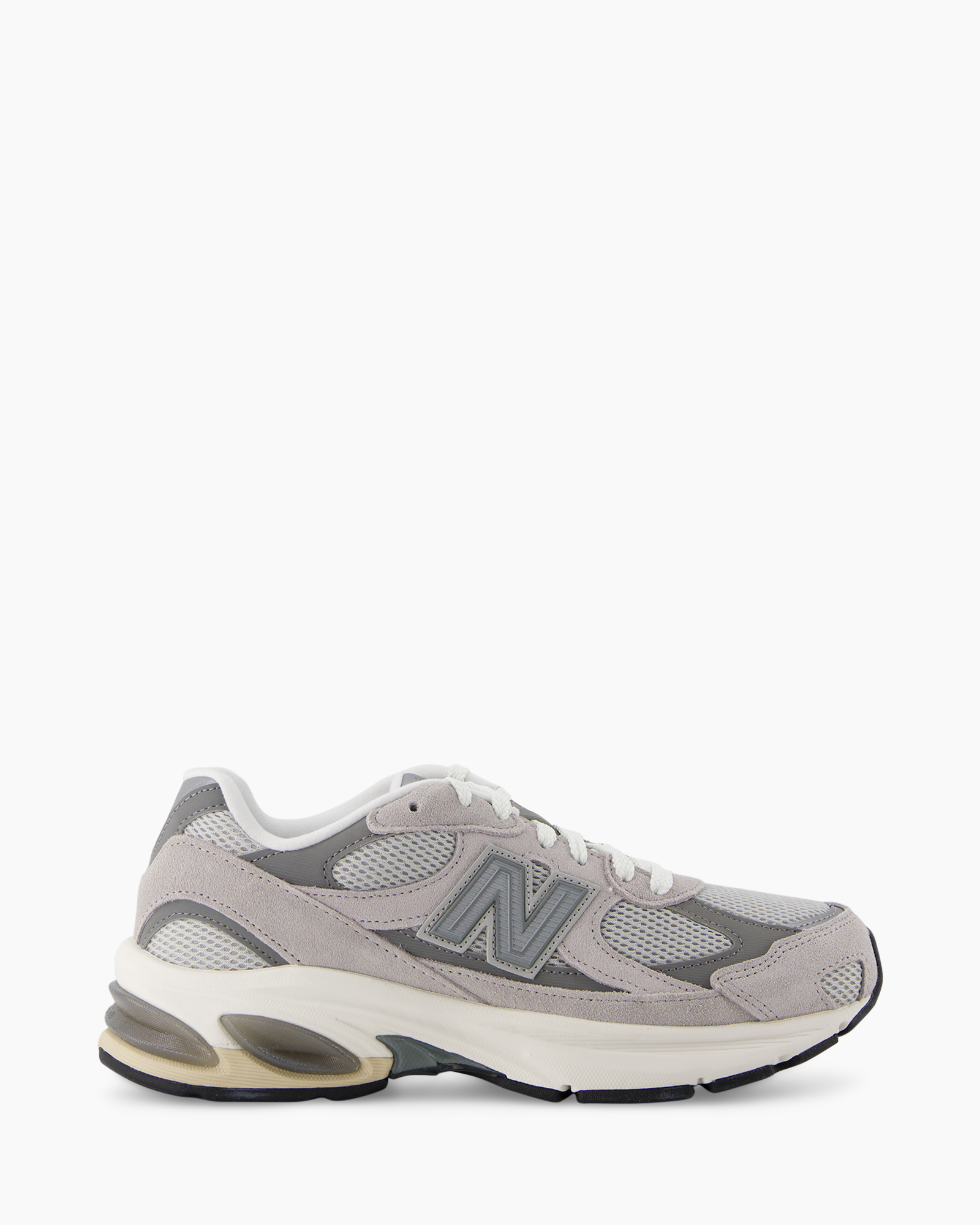 sneaker, schoenen, mesh, grijs, ronde zool