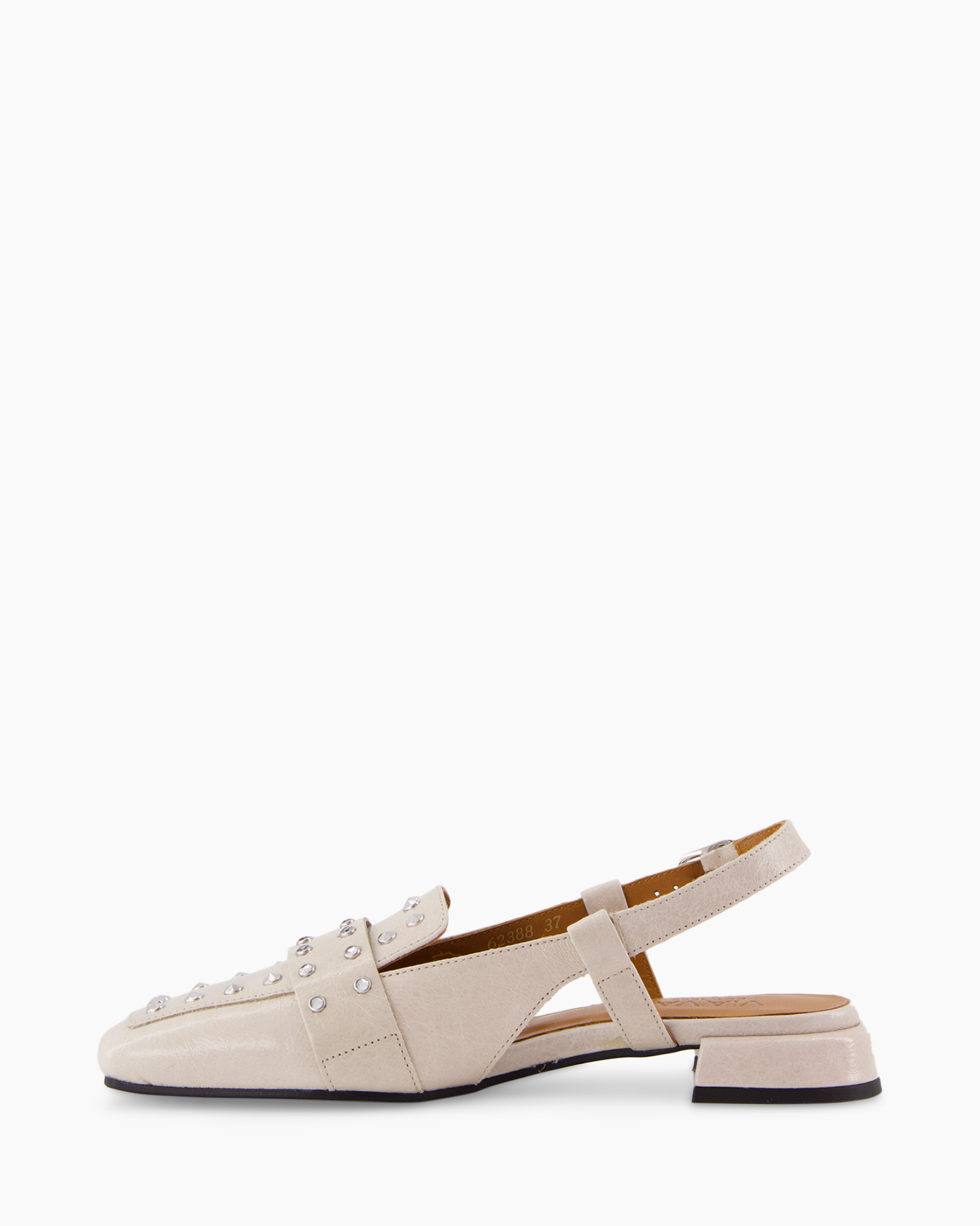 sandalen, platte, beige, enkellaarzetsel, studs/spikes