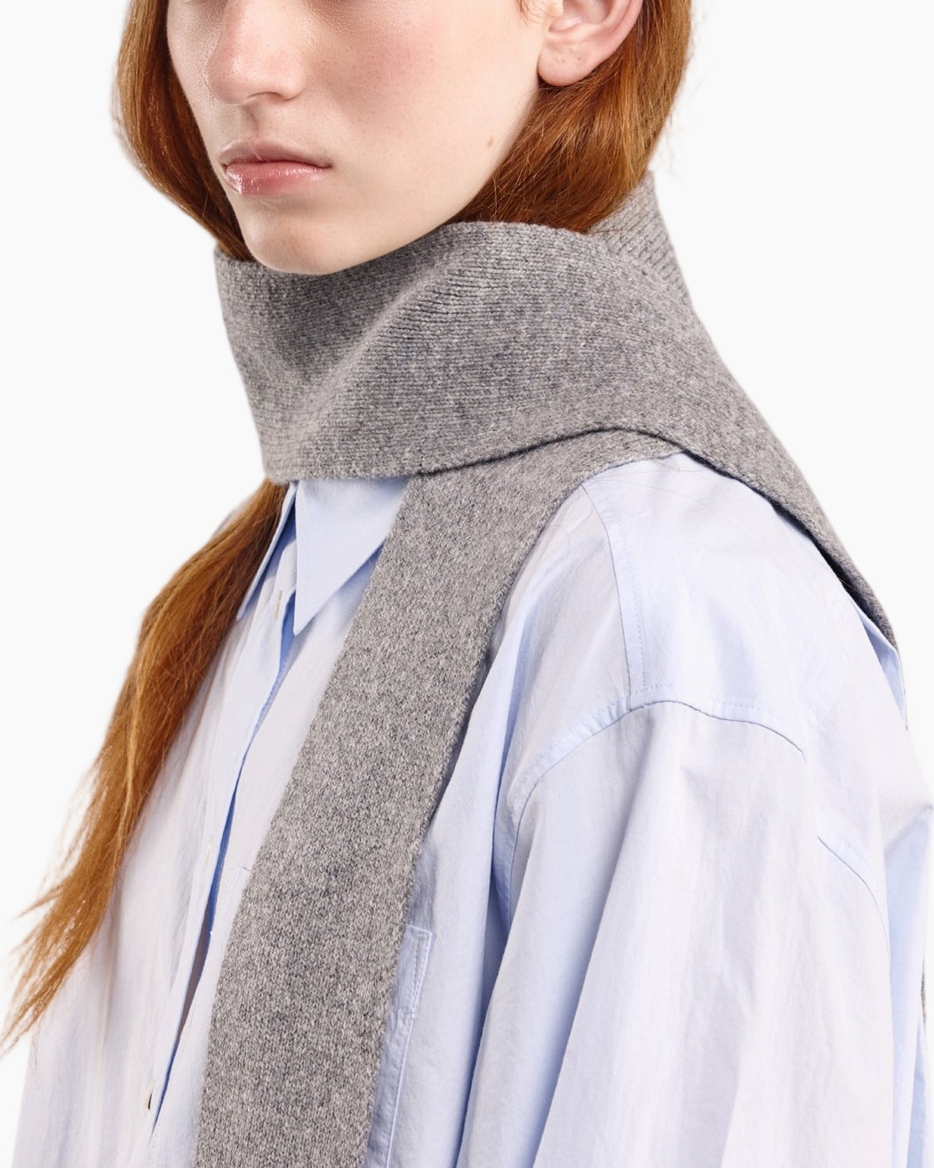 hemd, knopenkaart, blauw, oxford, sjaal