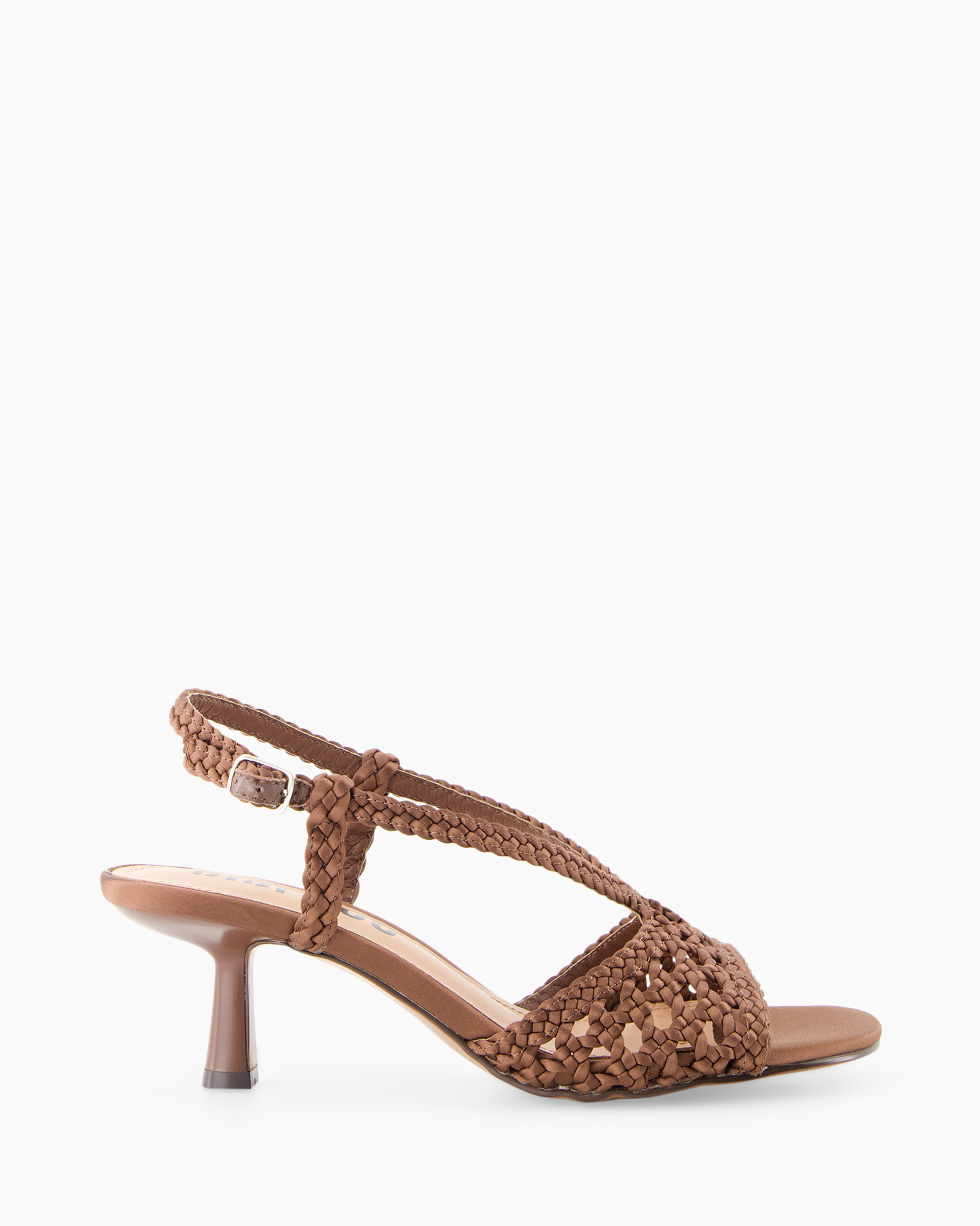 sandalen, gevlochten, hiel, open teen, bruin