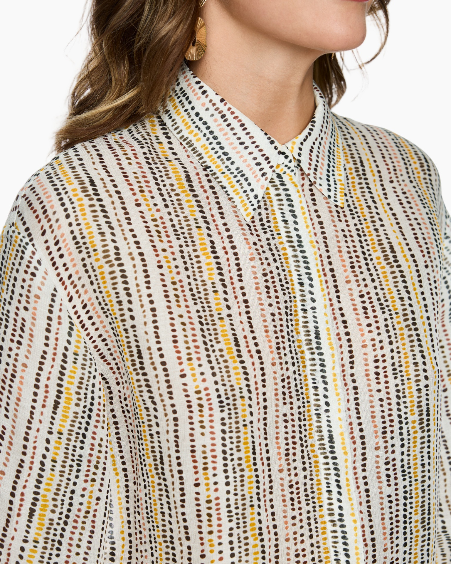 shirt, pattern, dots, collar, long-sleeve