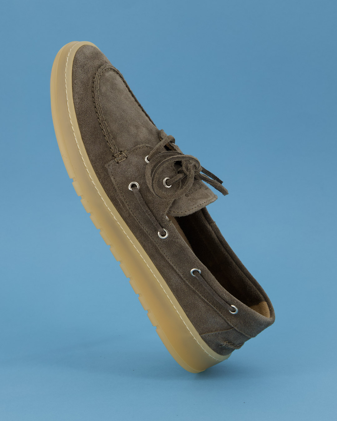 schoen, slipper, suede, bruin, crepe zool