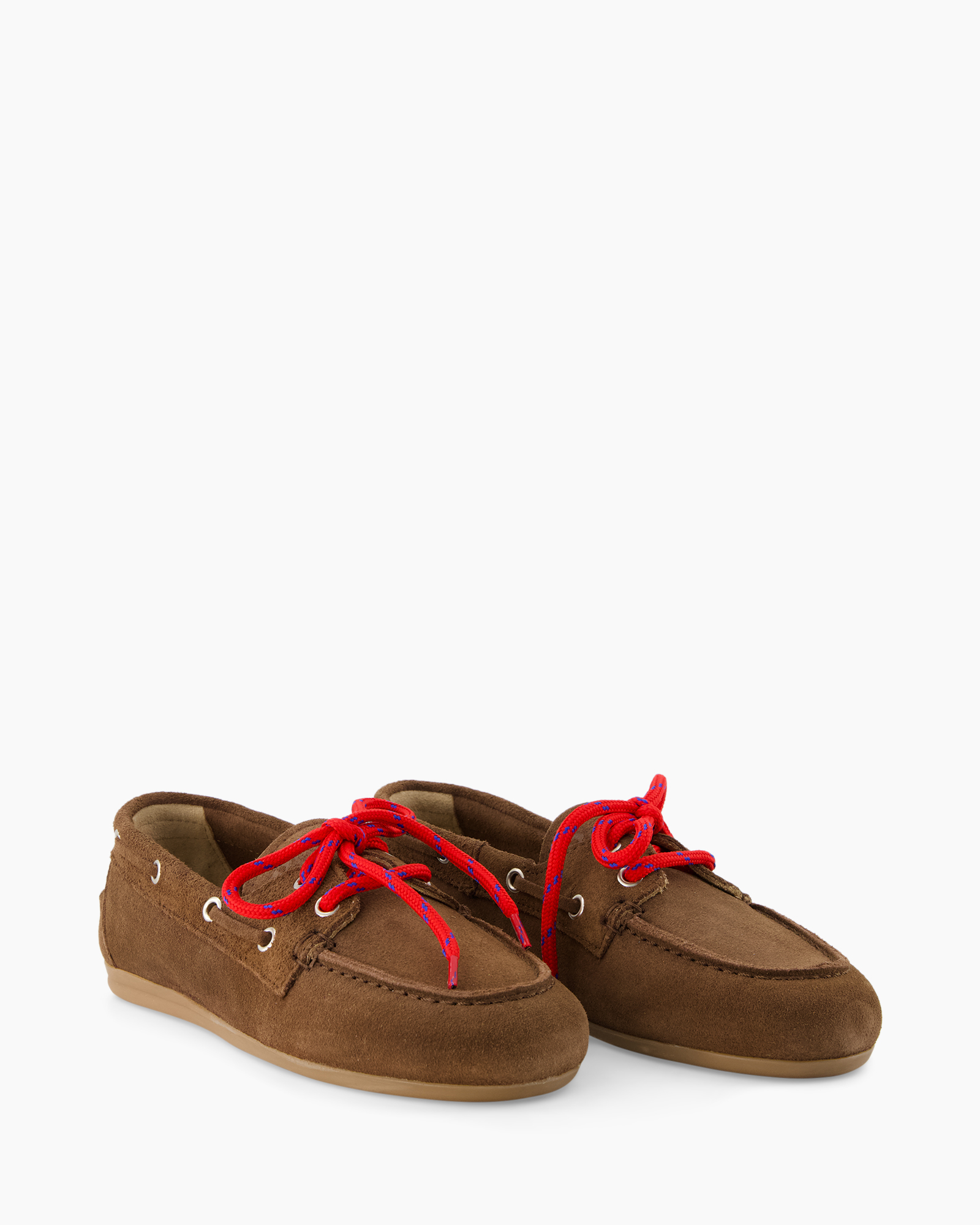 bootsschoenen, suede, bruin, veters, rubberen-zool