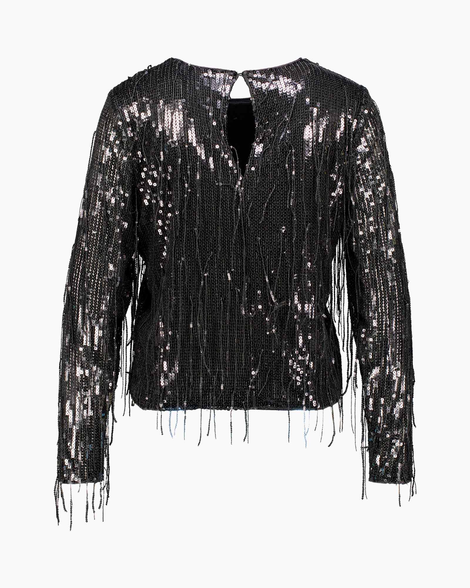Blouse Maddoxcc Sequin Crop Zwart